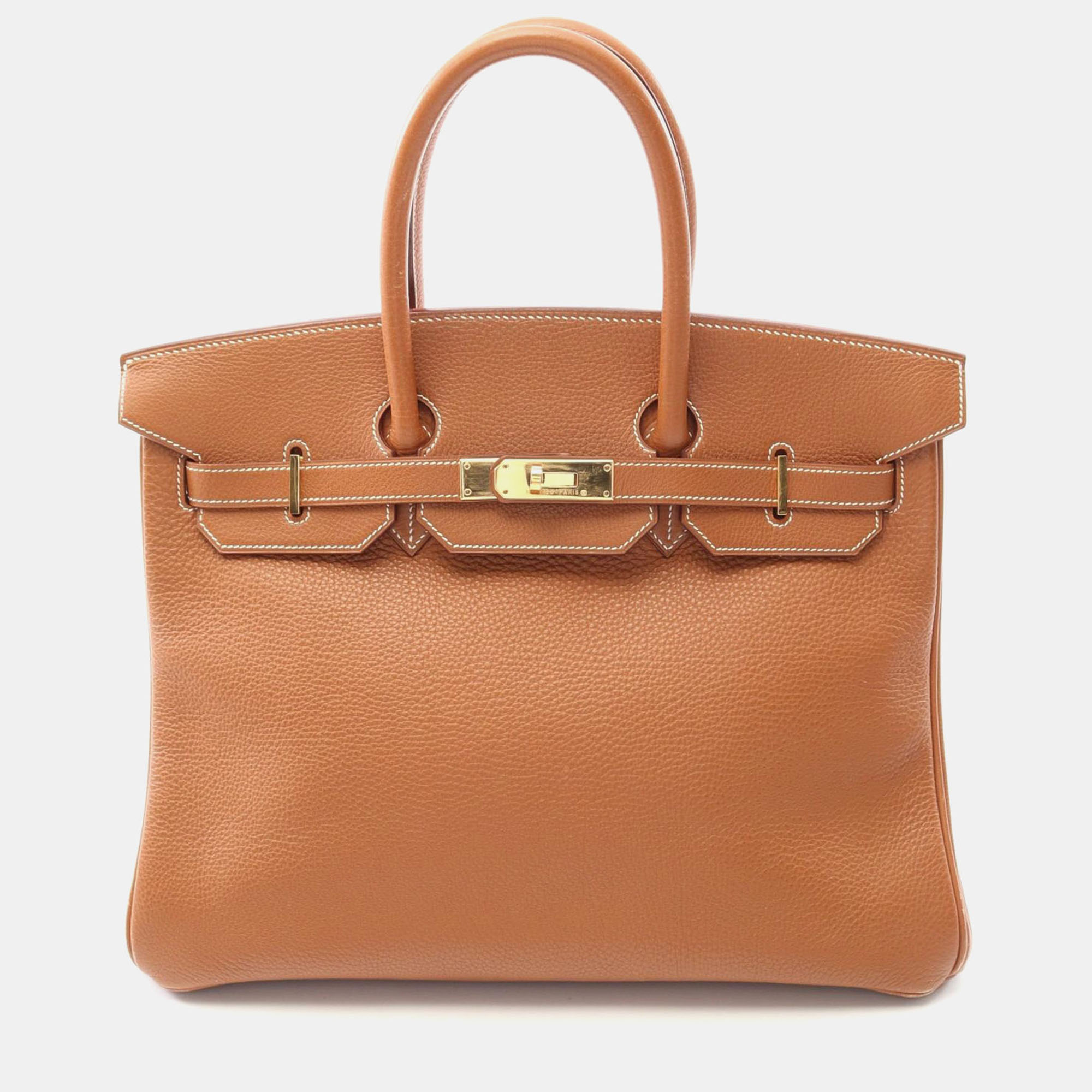 

Hermes Birkin 35 Gold C Togo Leather Bag, Brown