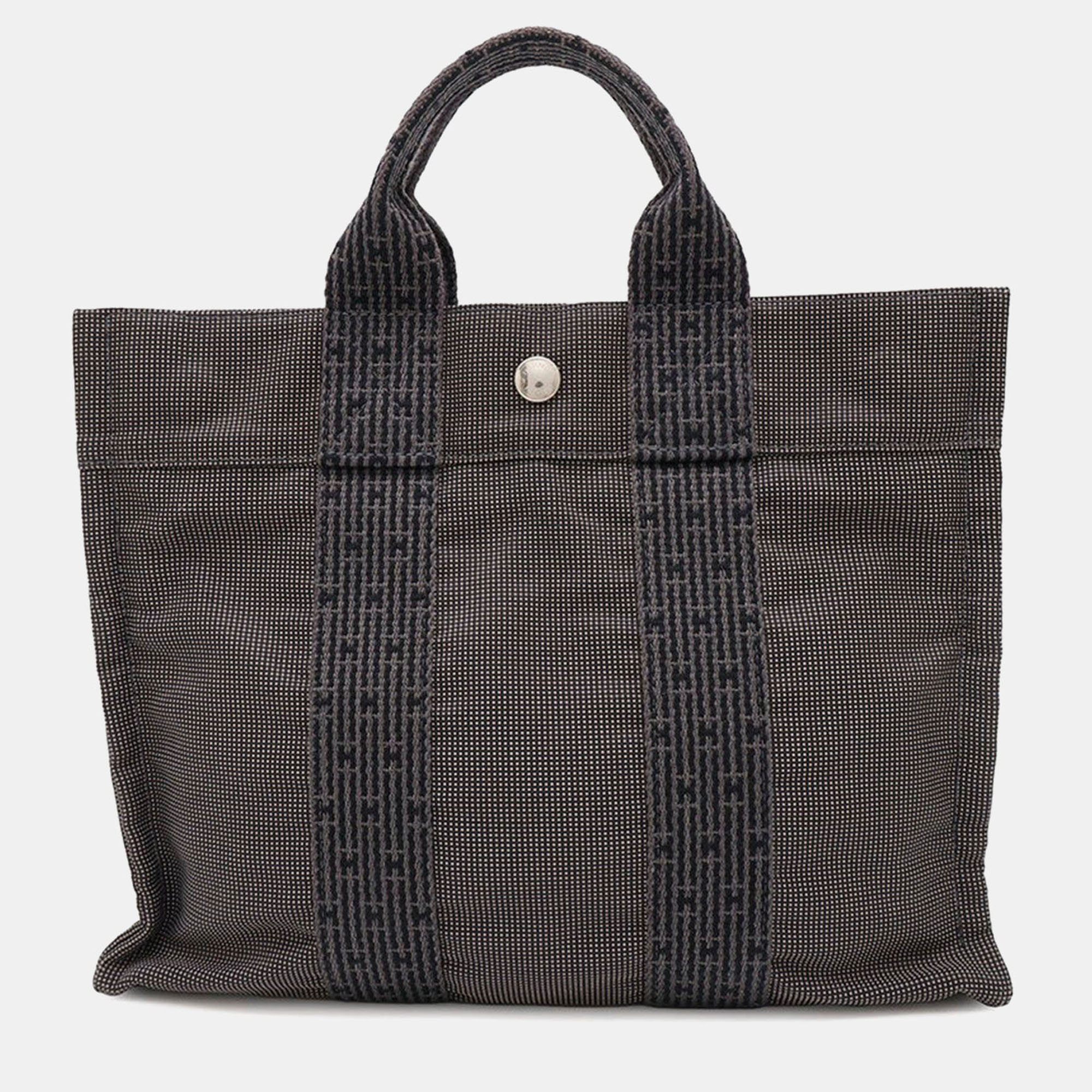 

Hermes Her Line PM Gray Canvas Tote, Grey