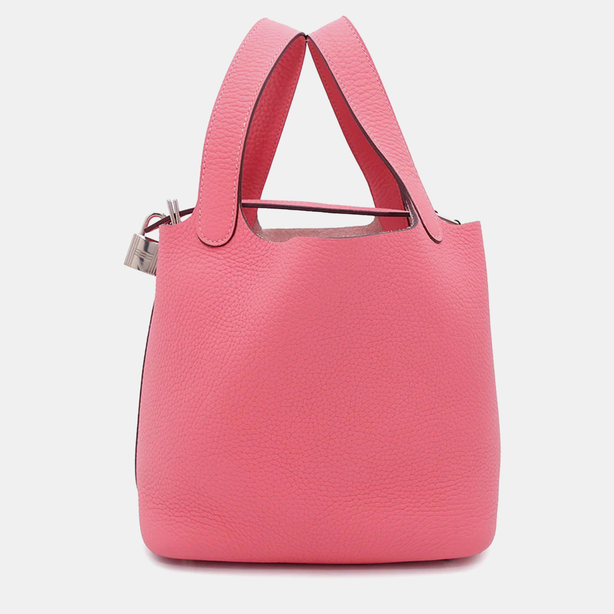 

Hermes Picotin Lock Rose Azalee Taurillon Clemence PM, Pink