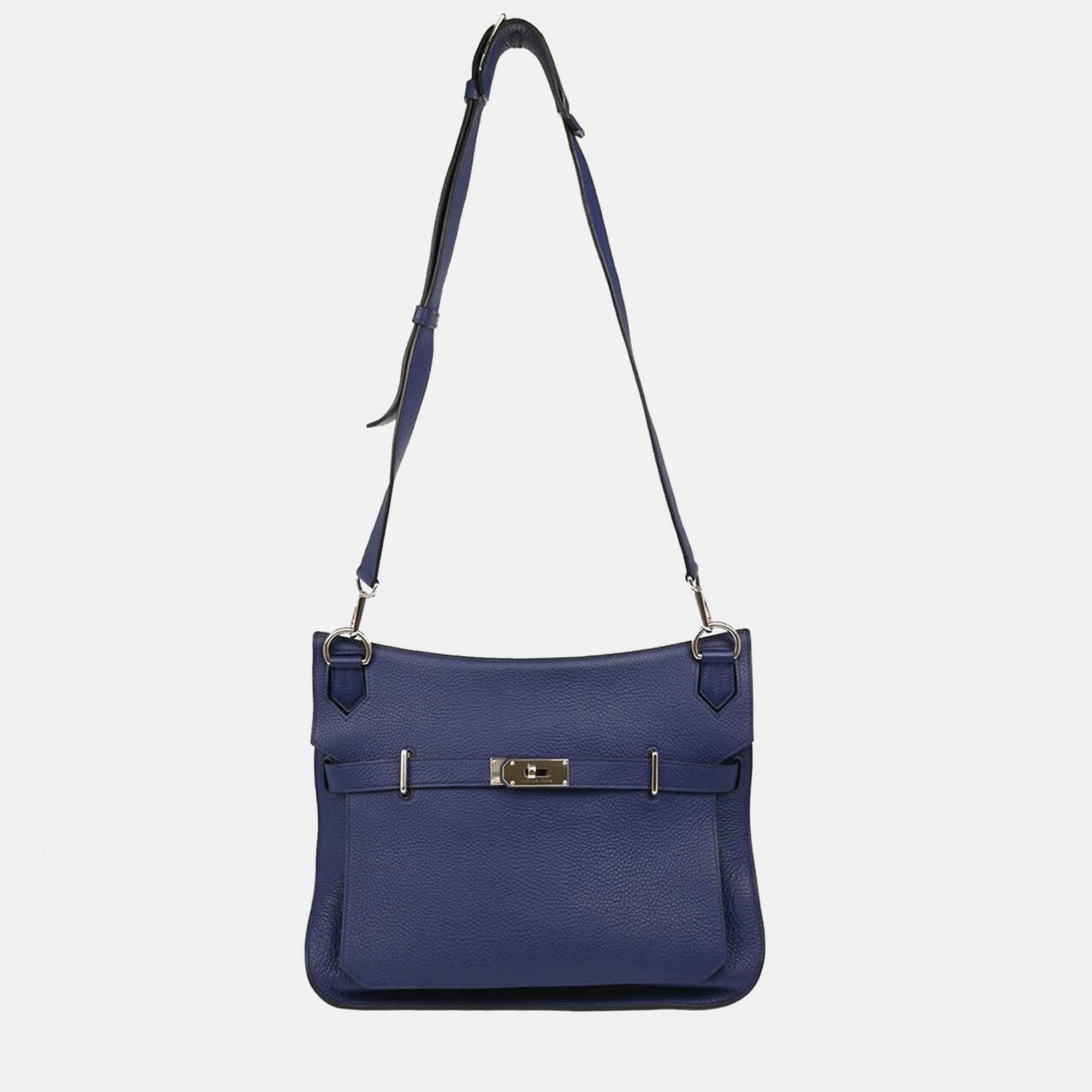 

Hermes Jypsiere 37 Blue Taurillon Clemenc Shoulder Bag