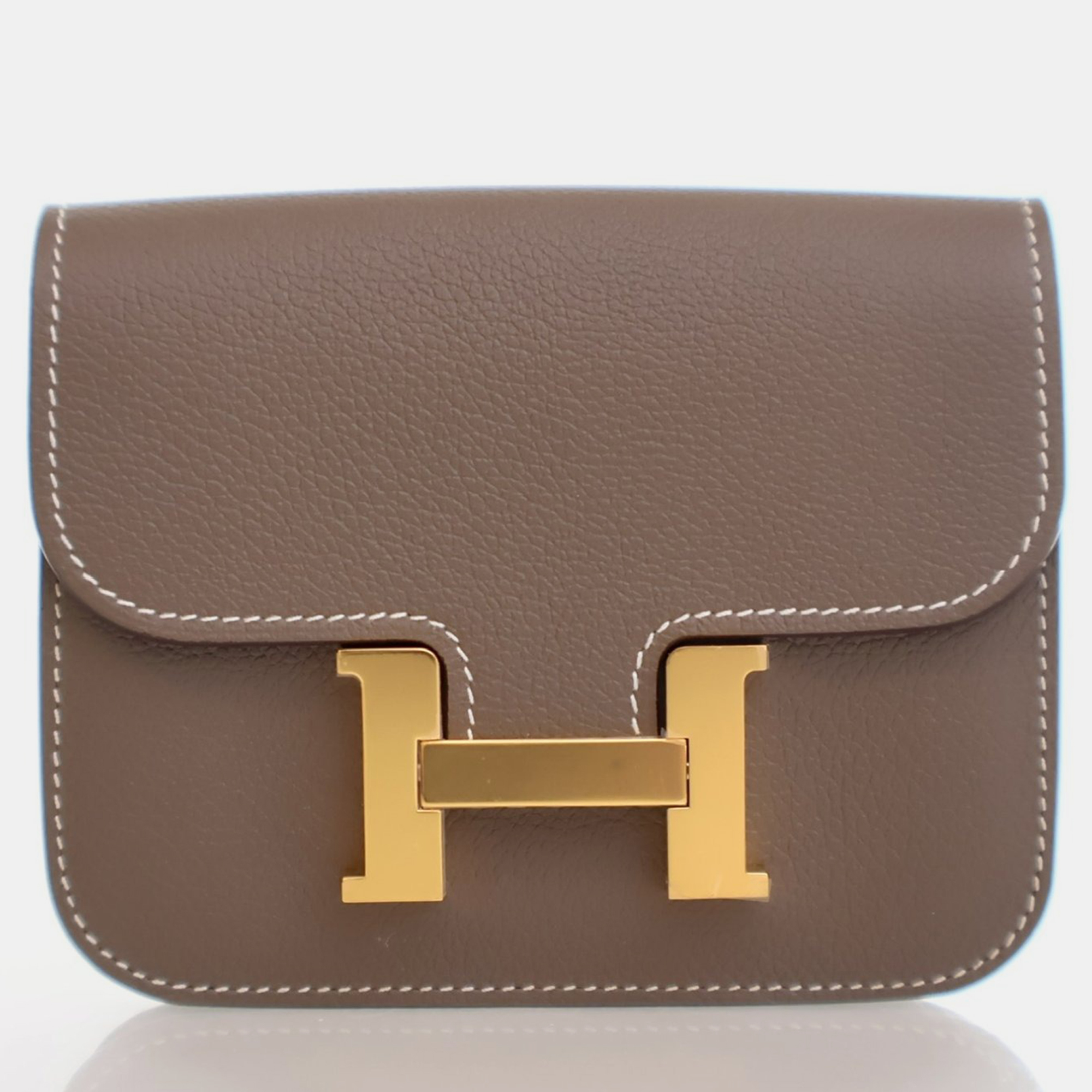 

Hermes Constance Slim Etoupe Evercolor Wallet, Brown