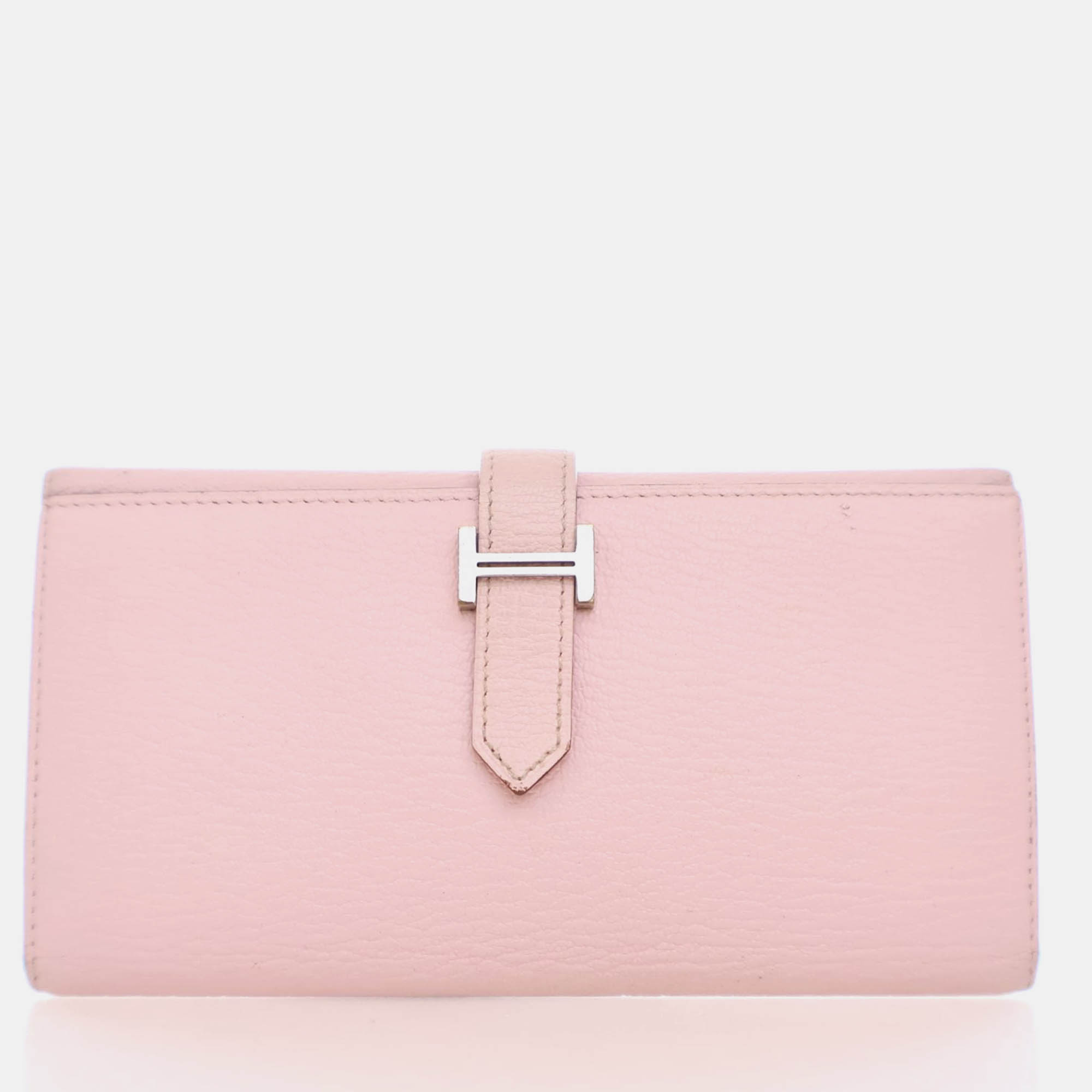 

Hermes Bearn Rose Sakura Chevre Wallet, Pink