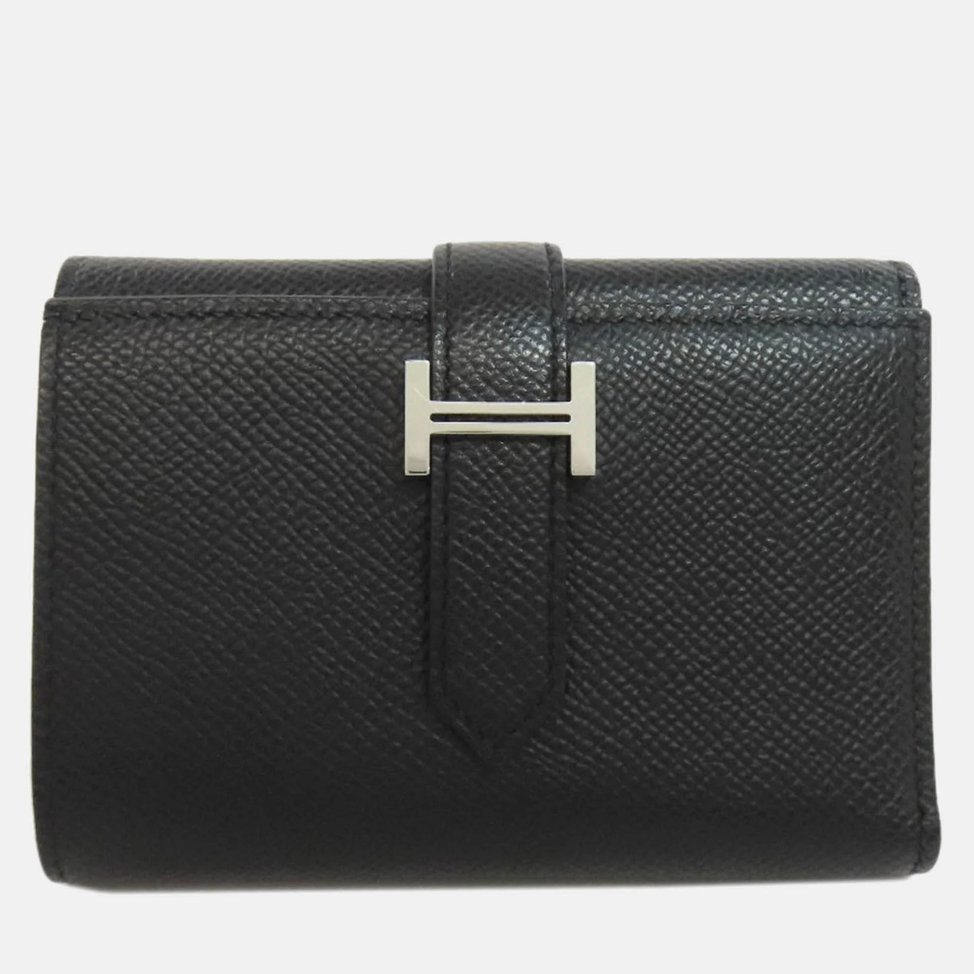 

Hermes Bearn Combination Bi-Fold Wallet Epson, Black