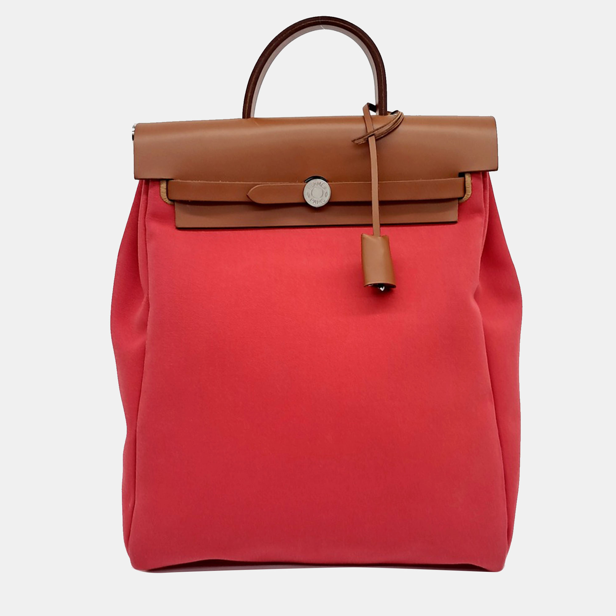 

Hermes NEW ZIP Er Red Fabric Backpack