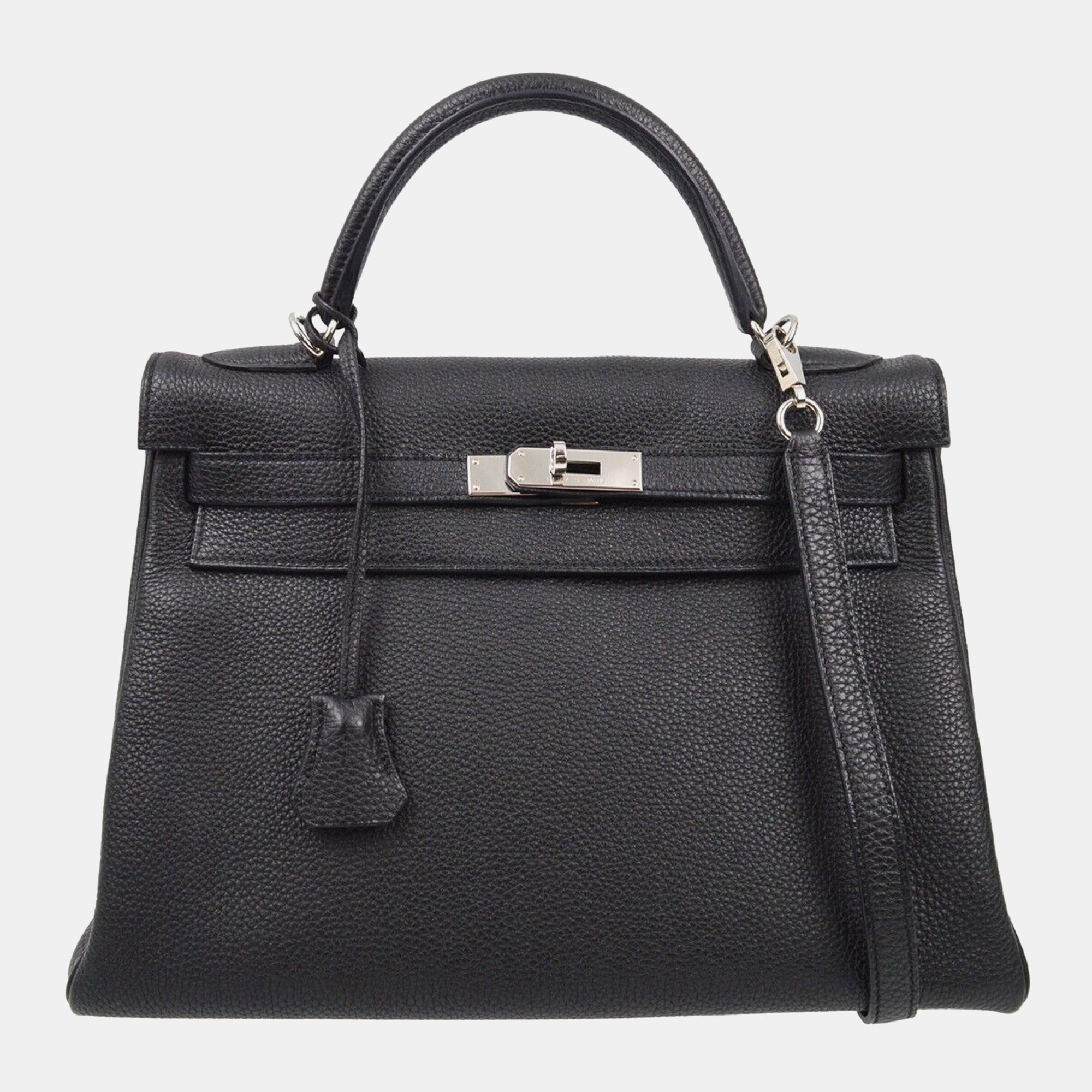 

Hermes Kelly 32 Retourne Black Togo Handbag