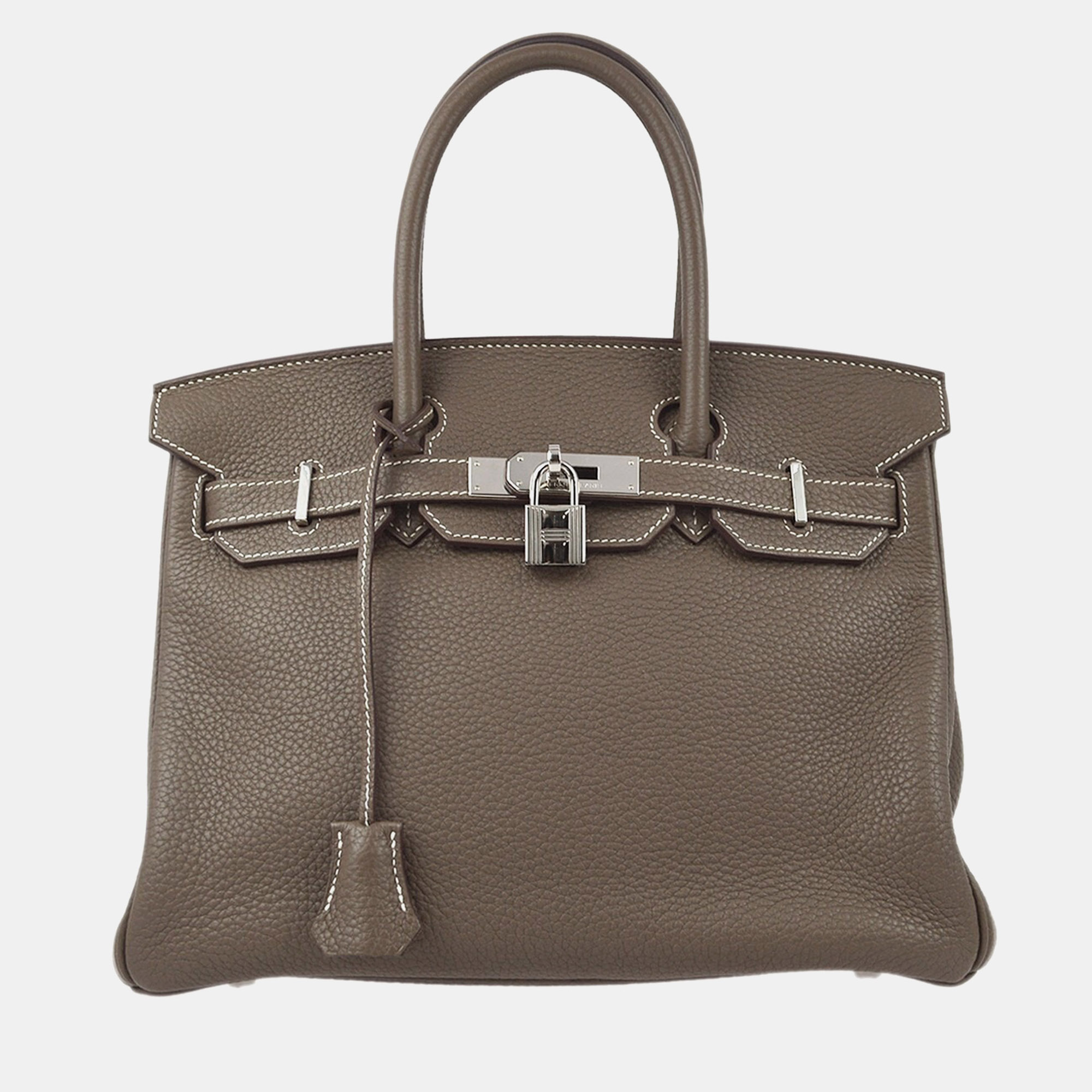 

Hermes Birkin 30 Etoupe Taurillon Clemence Handbag, Grey