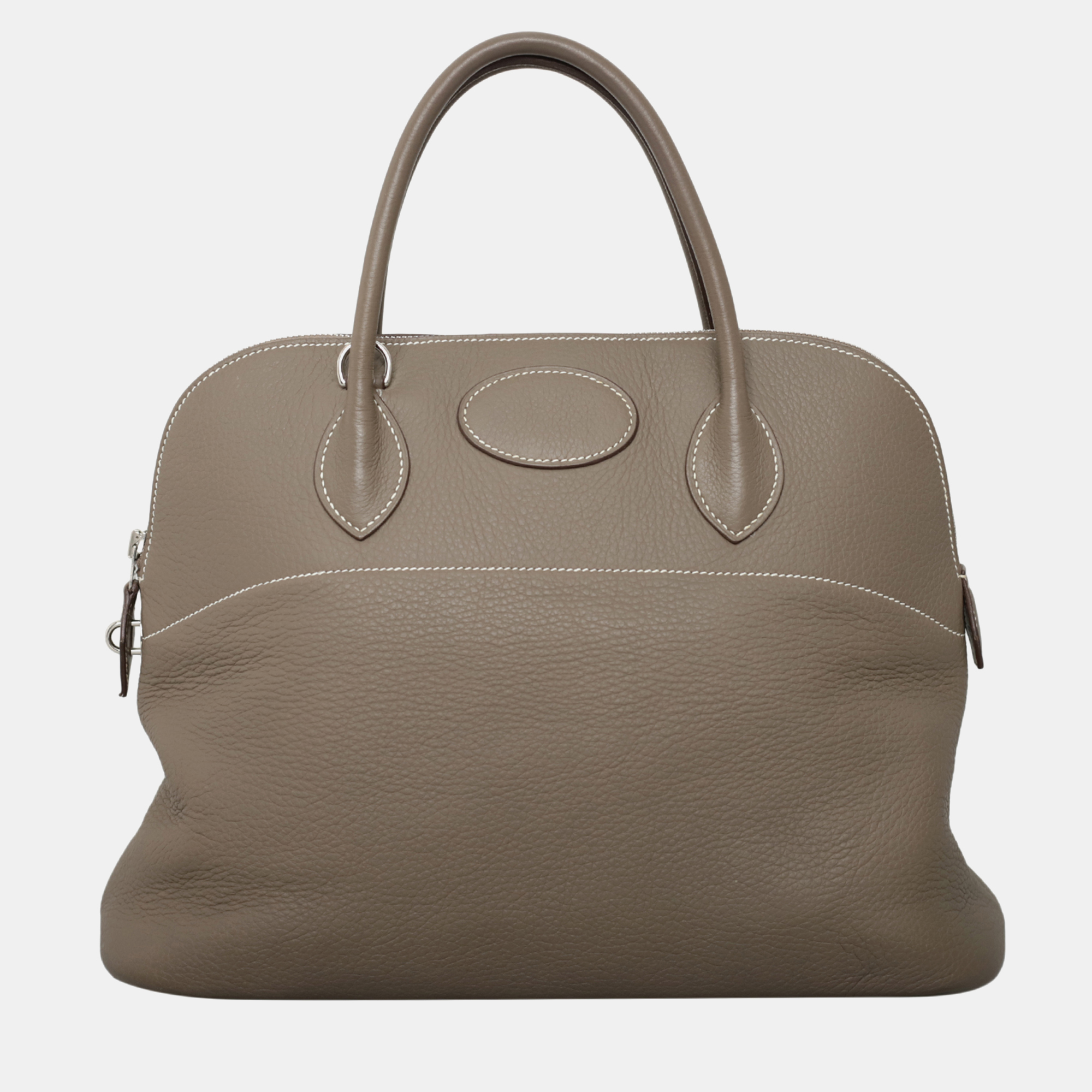 

Hermes Bolide 35 Etoupe Clemence Leather Bag, Grey