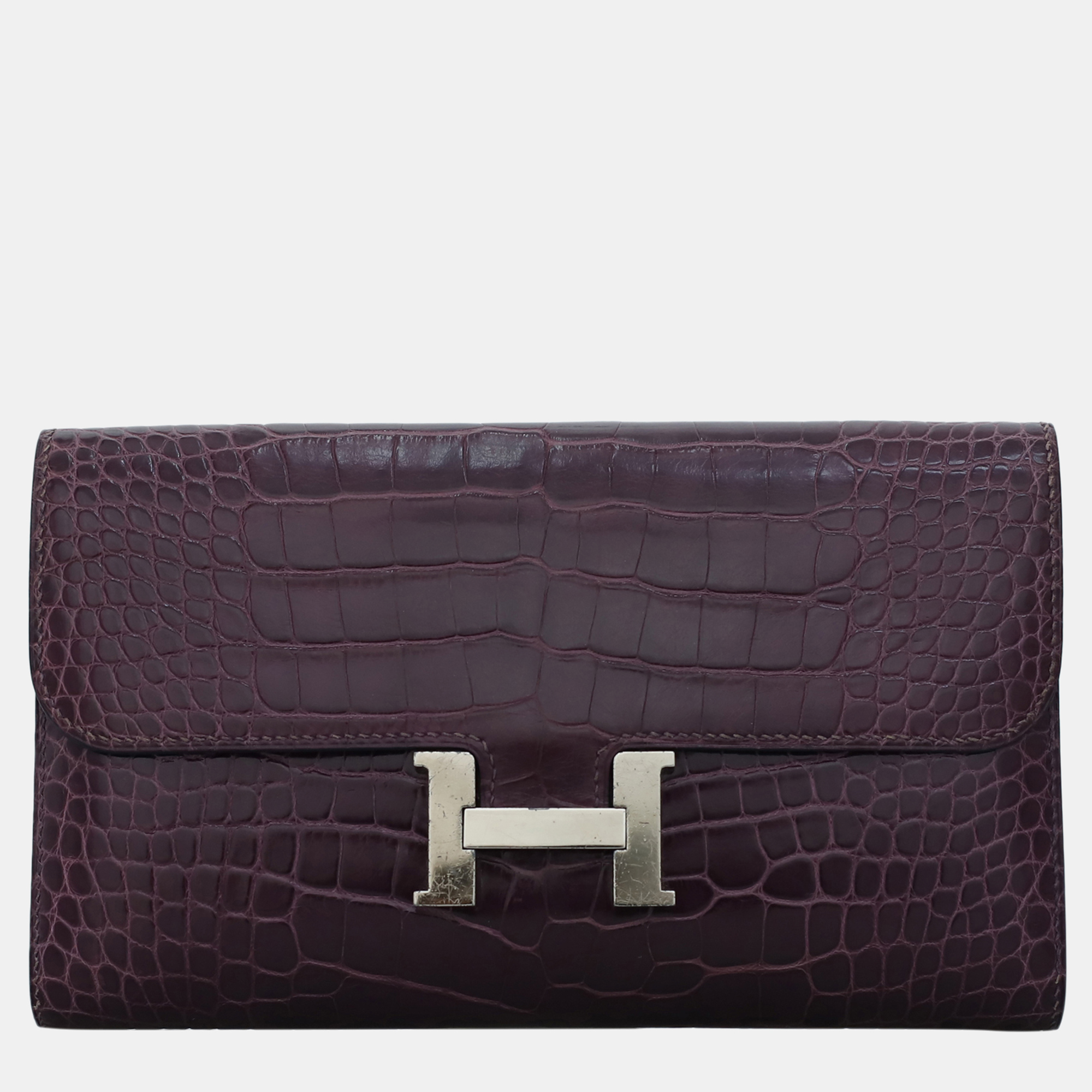

Hermes Constance Purple Alligator Leather Wallet