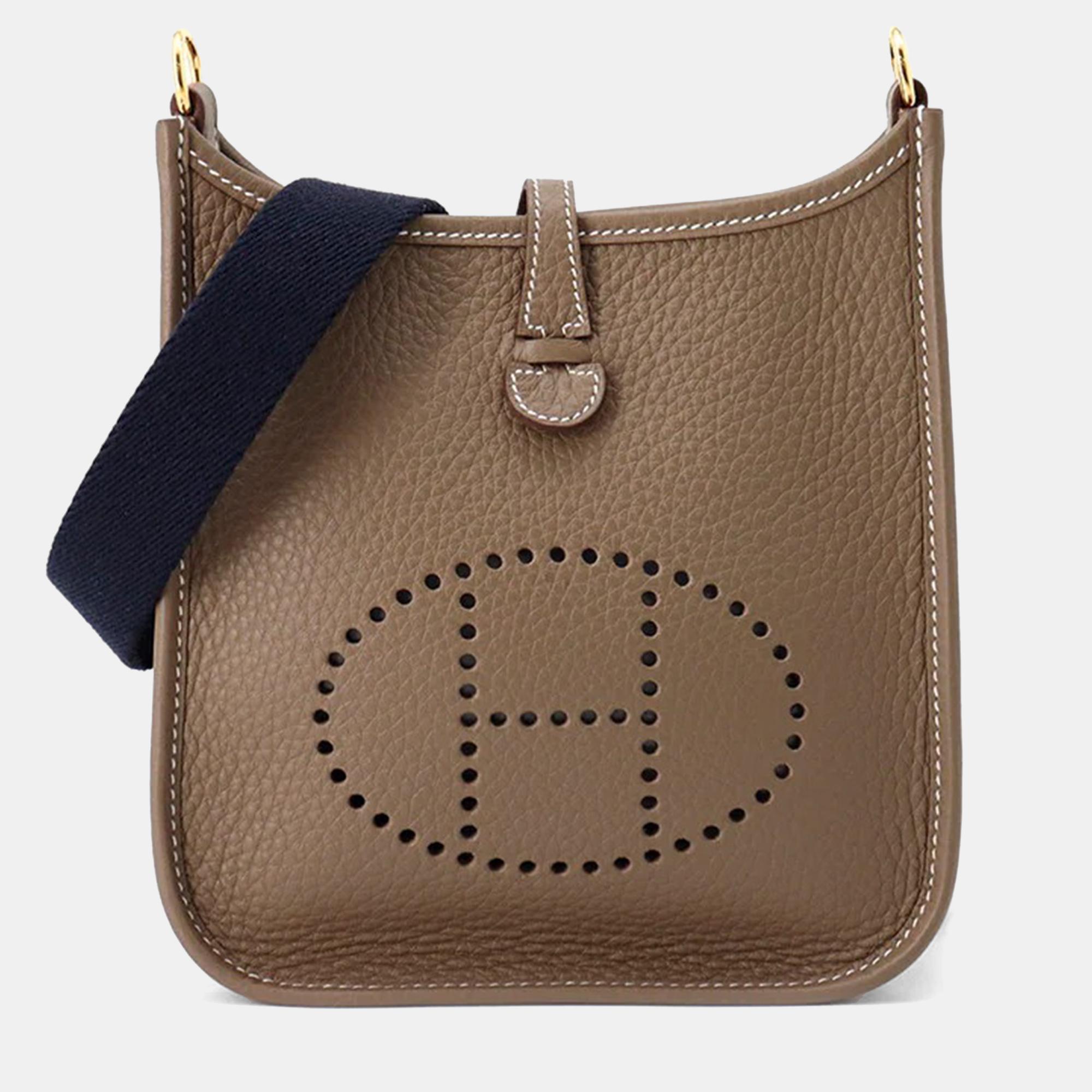 

Hermes Evelyne TPM 16 Etoupe/Blue Indigo Taurillon Clemence Leather Shoulder Bag