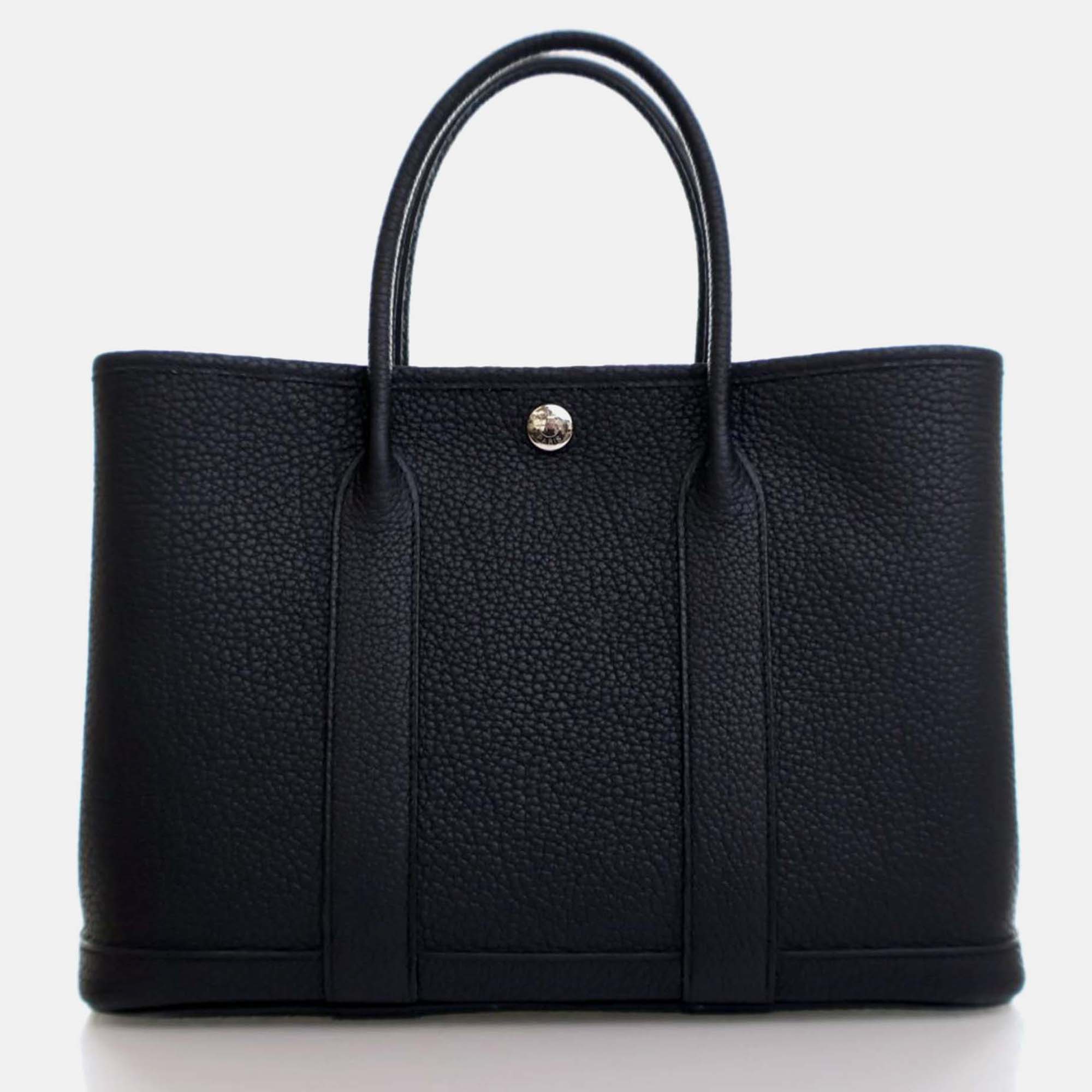 

Hermes Garden Party 30 Black Negonda Leather Tote Bag
