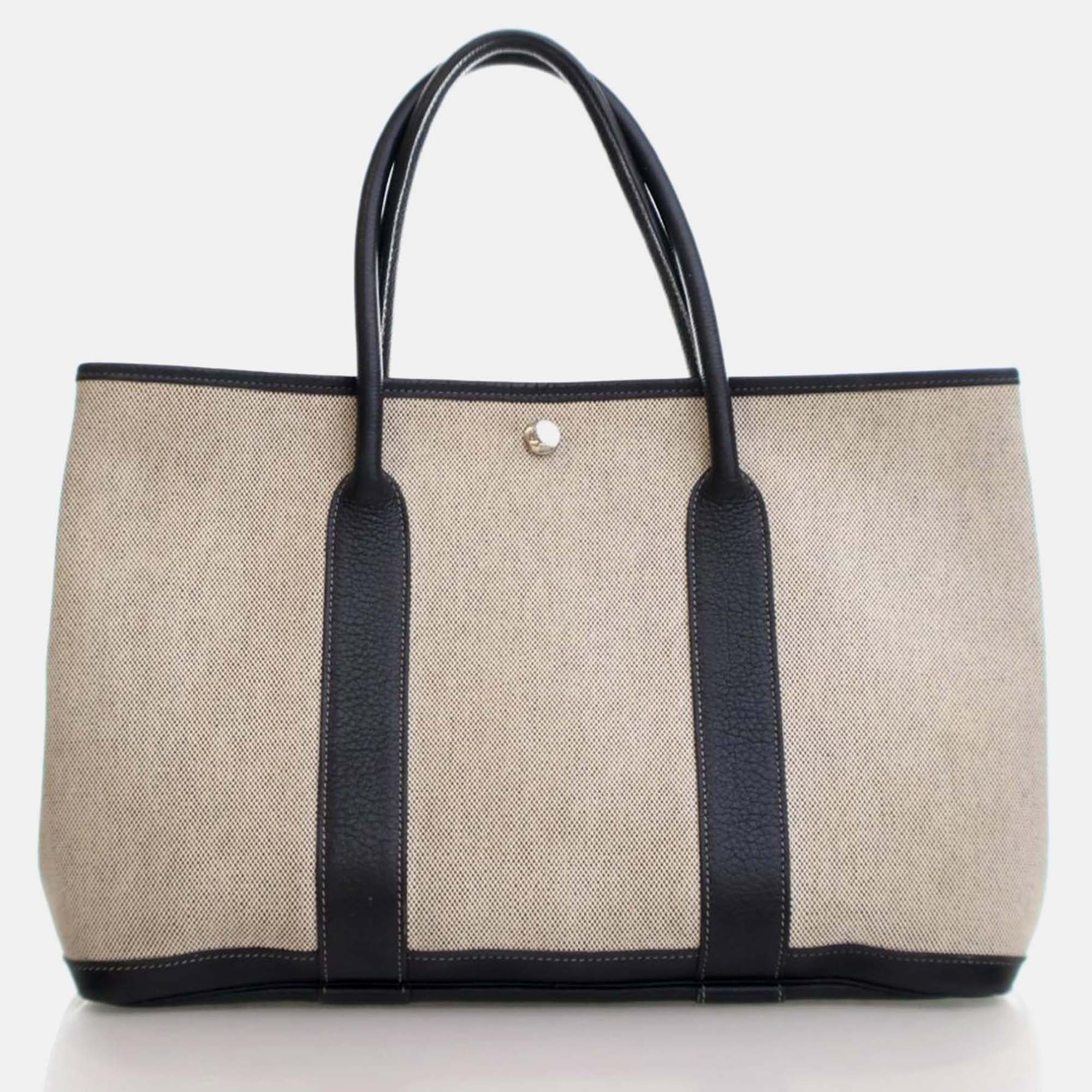 

Hermes Garden Party 36 Buffle Skipper Toile Bag, Grey