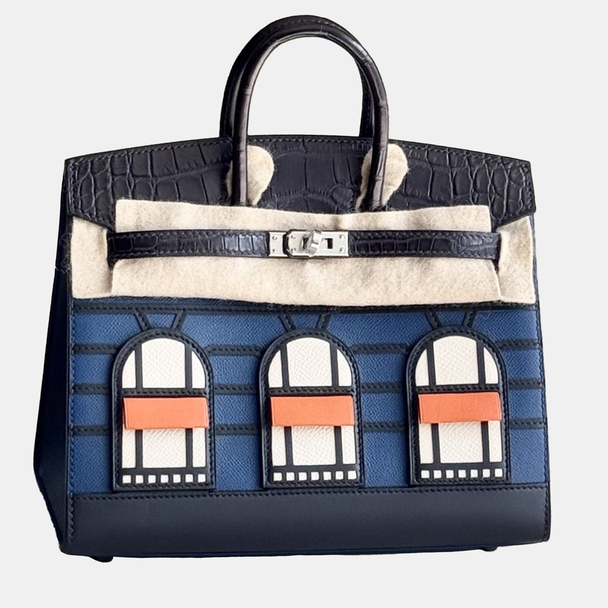 

Hermes Birkin 20 Nuit & Bleu Nuit House Bag, Blue