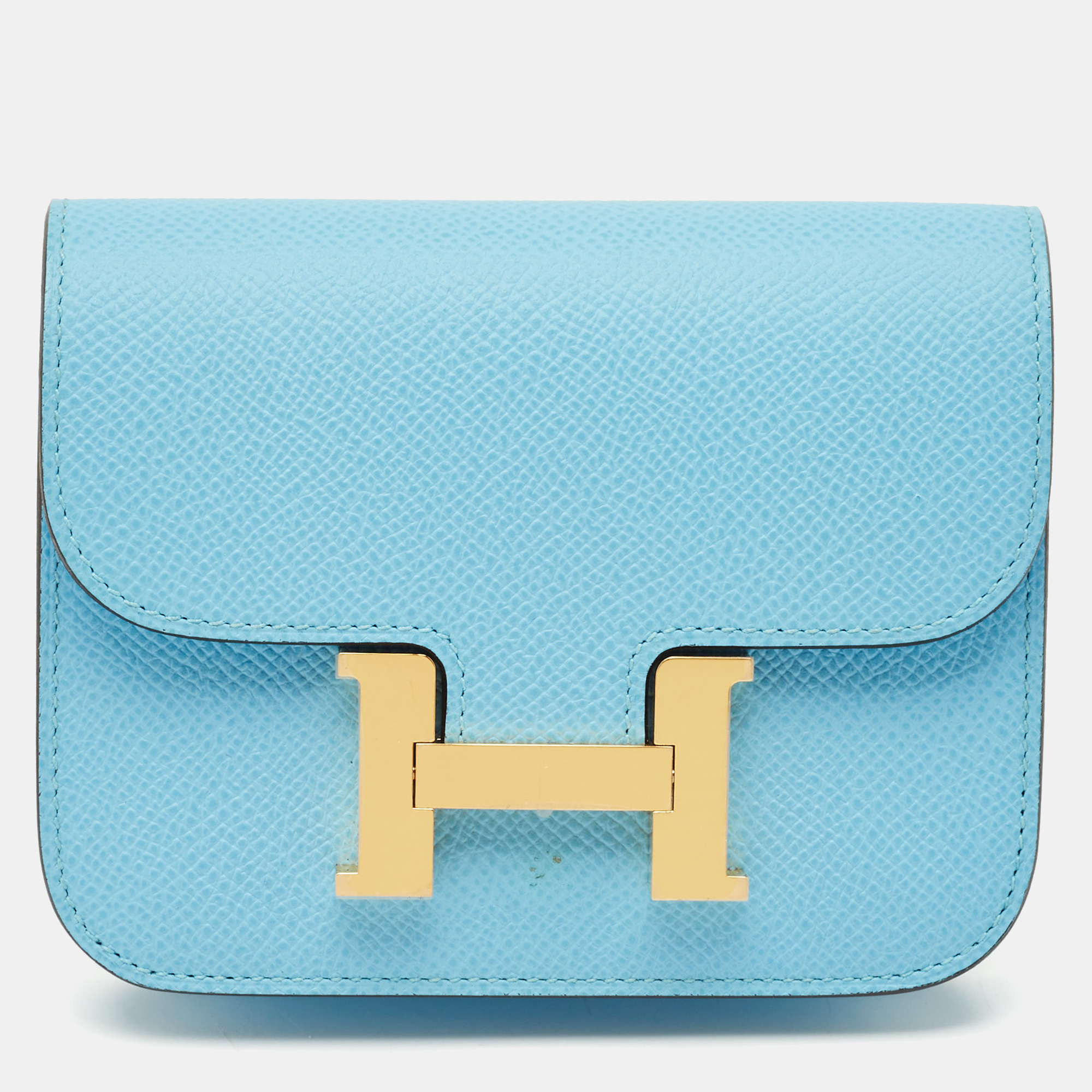 

Hermès Celeste Epsom Leather Constance Slim Wallet, Blue