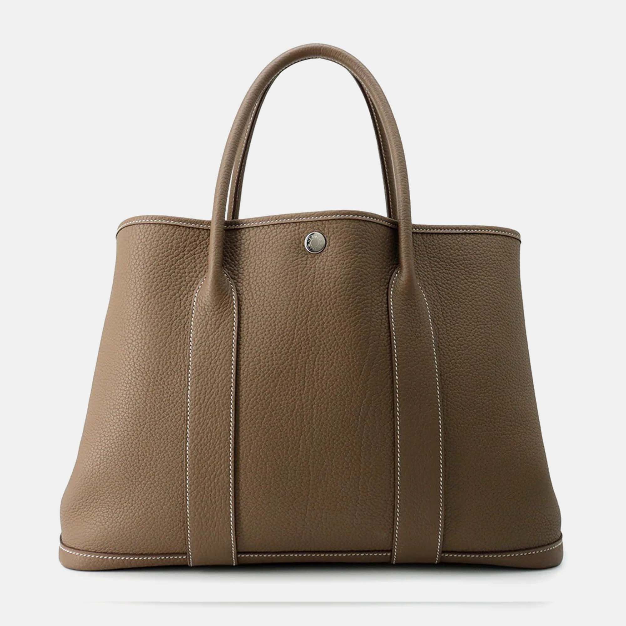 

Hermes Garden Party PM Etoupe Negonda Leather Tote Bag, Brown