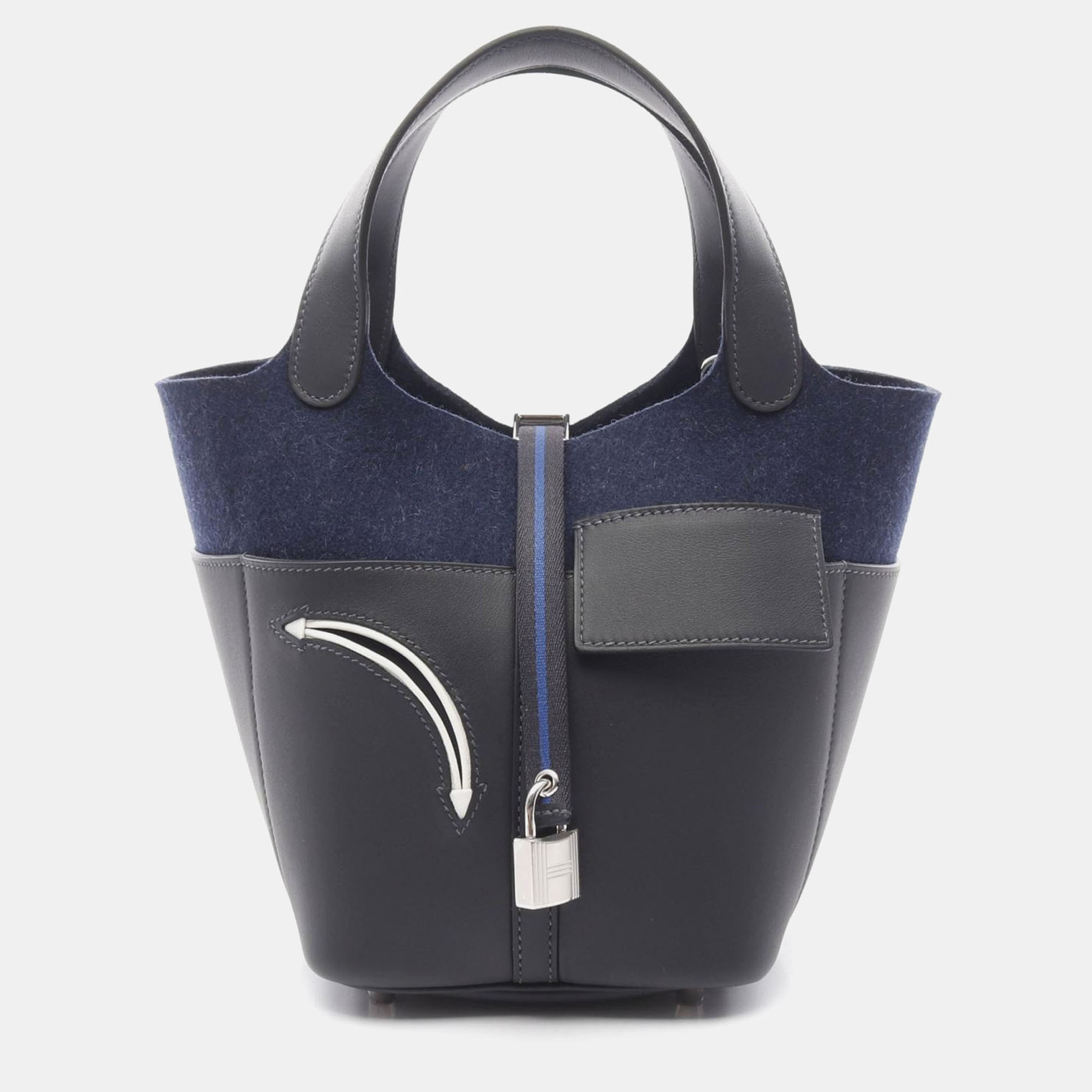 

Hermes Picotin Lock 18 Go Team Caban/Navy Vaux Swift Leather Tote Bag, Black