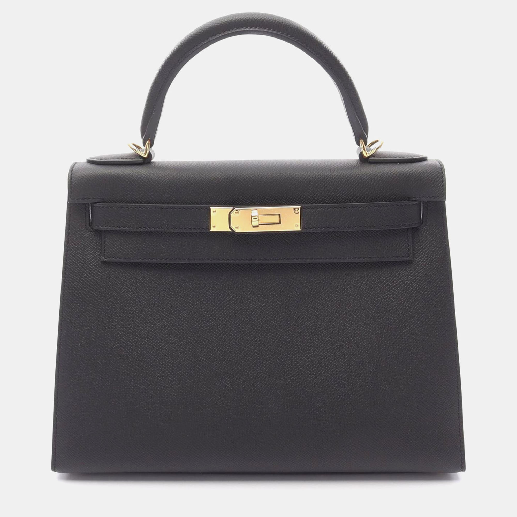 

Hermes Kelly 28 Black Epsom Leather Outside Stitched Bag