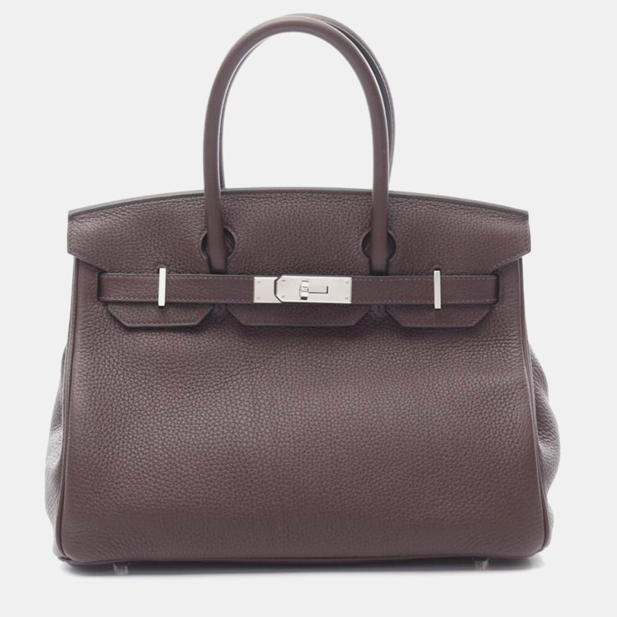 

Hermes Birkin 30 Bordeaux /Brown Tone Taurillon Clemence Leather Shoulder Bag, Red