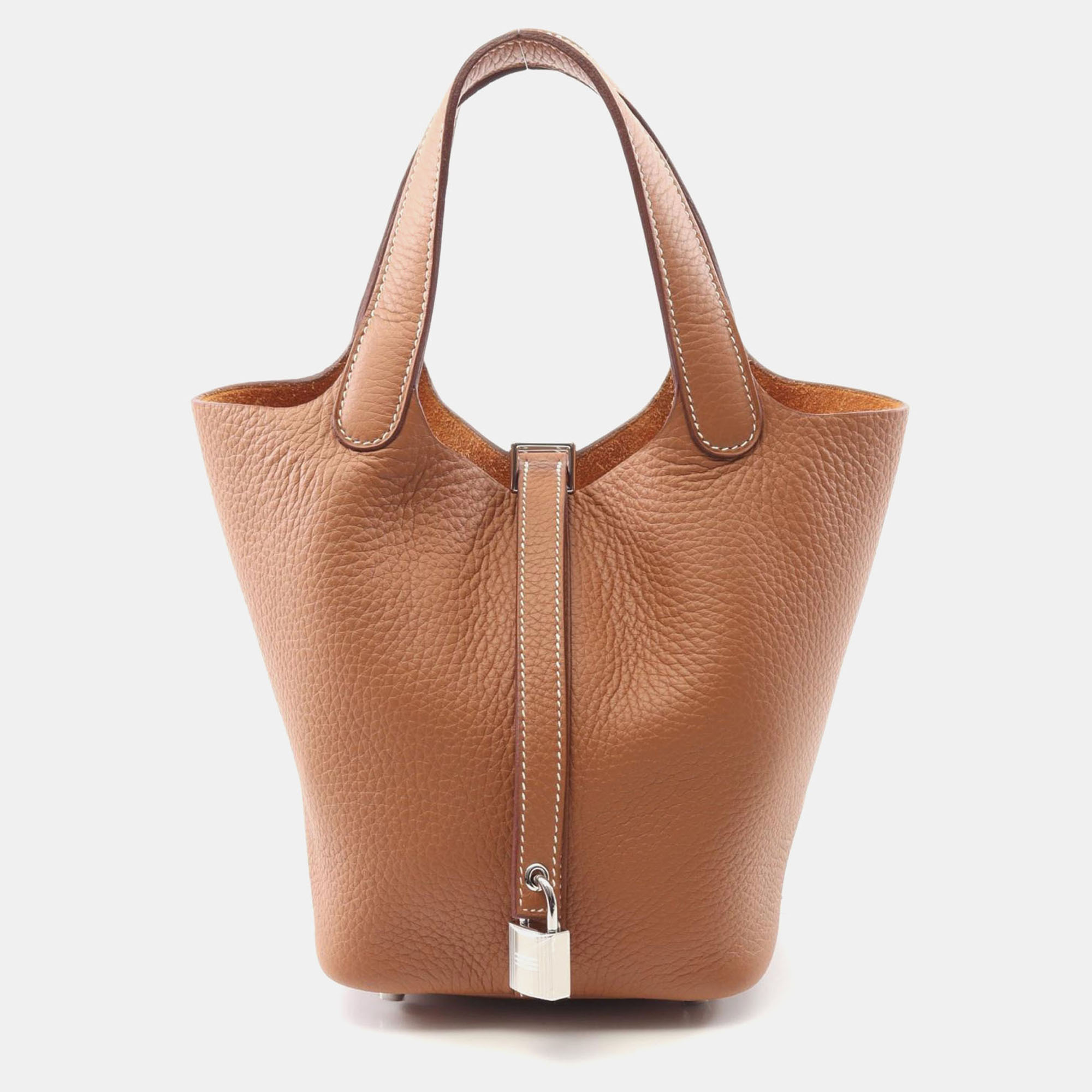 

Hermes Picotin Lock Gold W Taurillon Clemence Bag, Brown