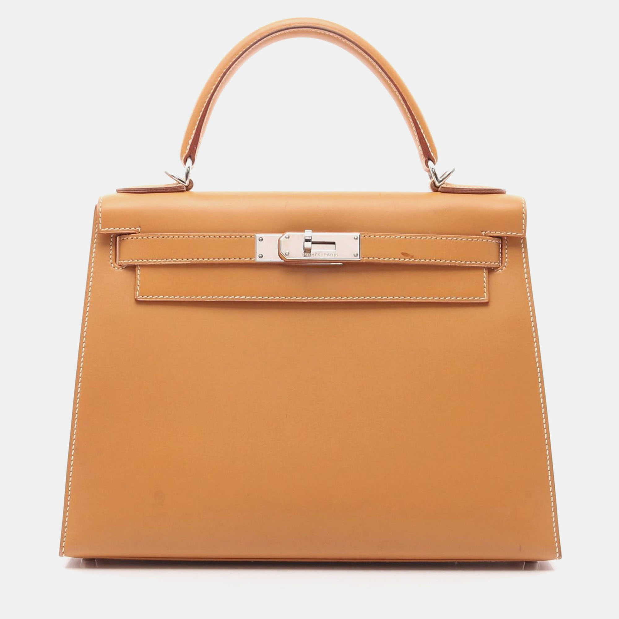 

Hermes Kelly 28 Natural Sable Chamonix Leather Shoulder Bag, Brown