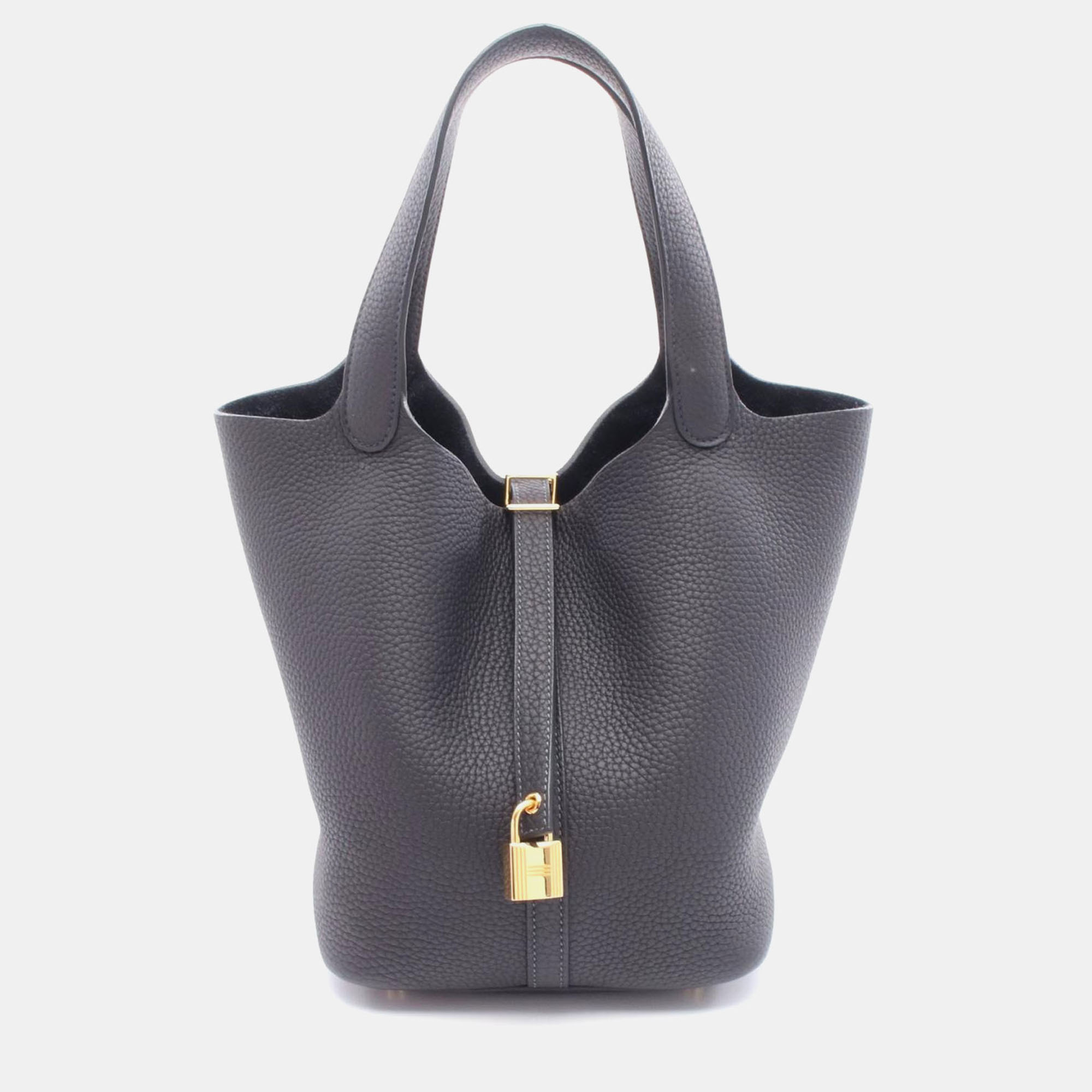 

Hermes Picotin Lock 22 Blue Nuit Taurillon Clemence Leather Tote Bag