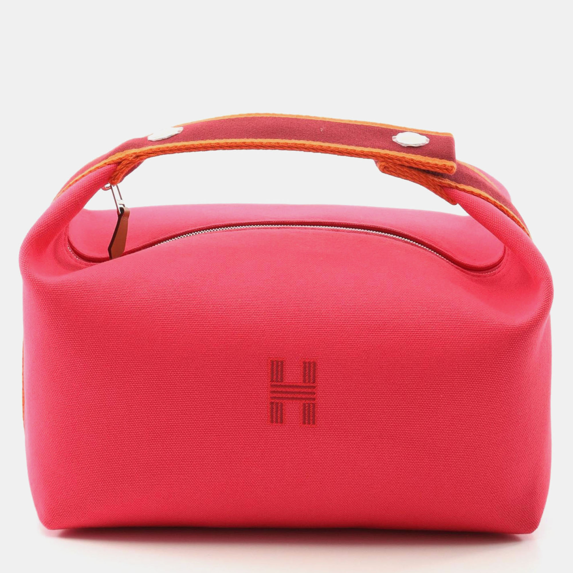 

Hermes Bride A Brac GM Hibiscus Canvas Pouch, Pink