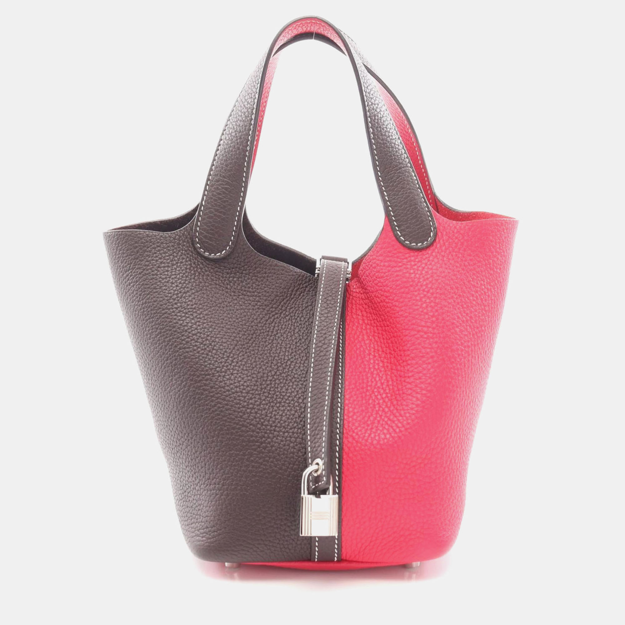 

Hermes Picotin Lock 18 Rouge Sellier Taurillon Clemence Leather Tote Bag, Multicolor