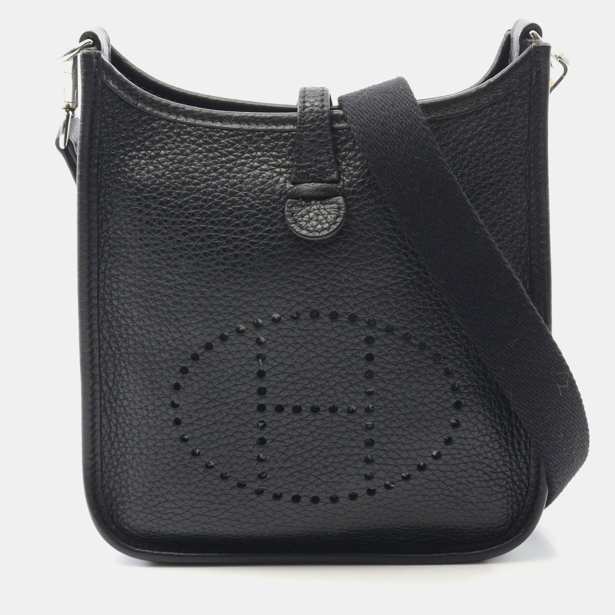 

Hermes Evelyne TPM 16 Black Taurillon Clemence Leather Shoulder Bag
