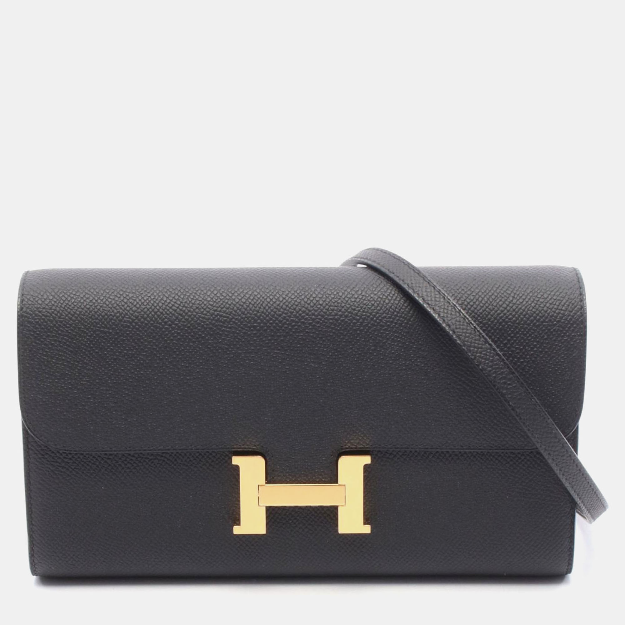 

Hermes Constance Long To Go Black Epsom Leather Shoulder Bag