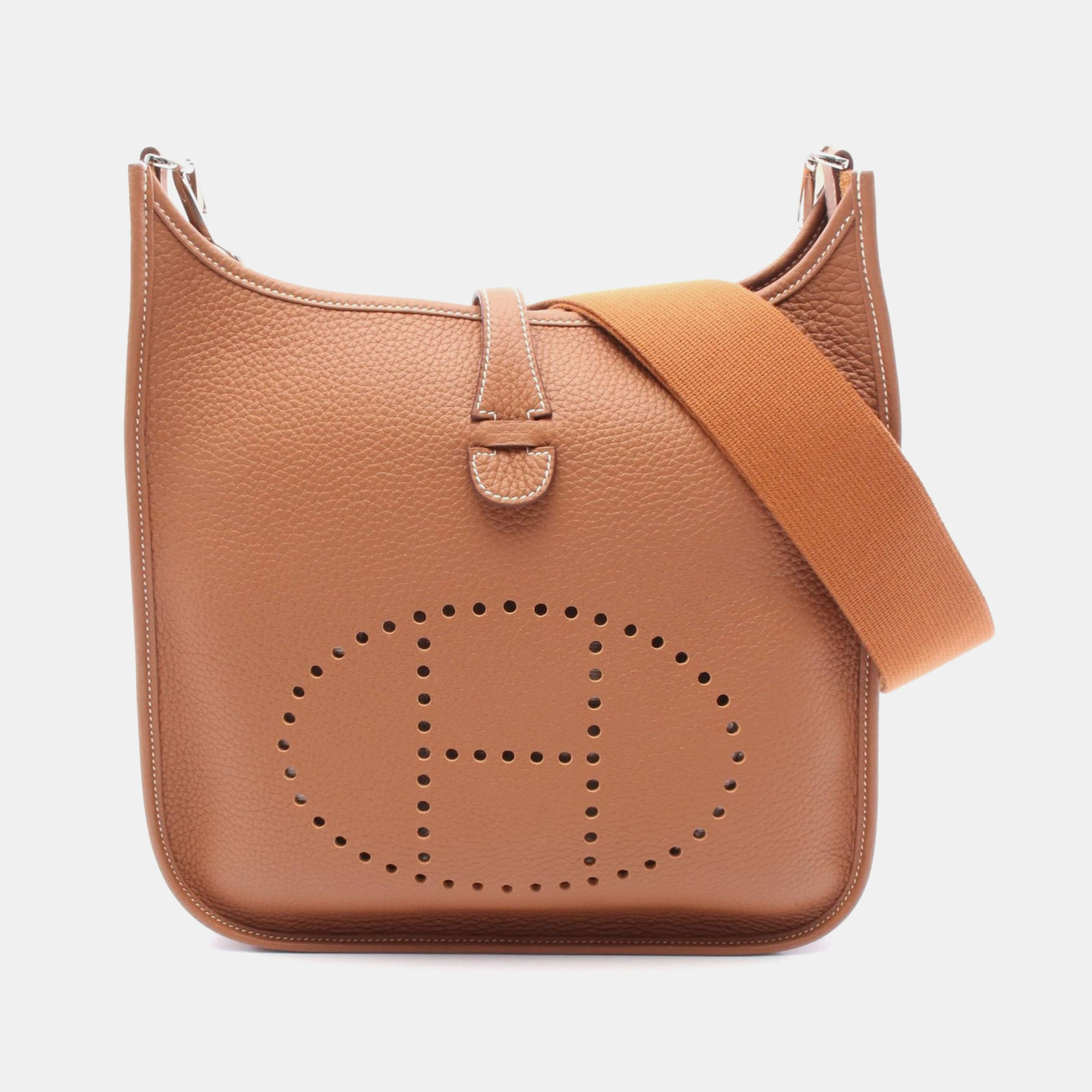 

Hermes Evelyne 3 PM Gold W Taurillon Clemence Bag, Brown