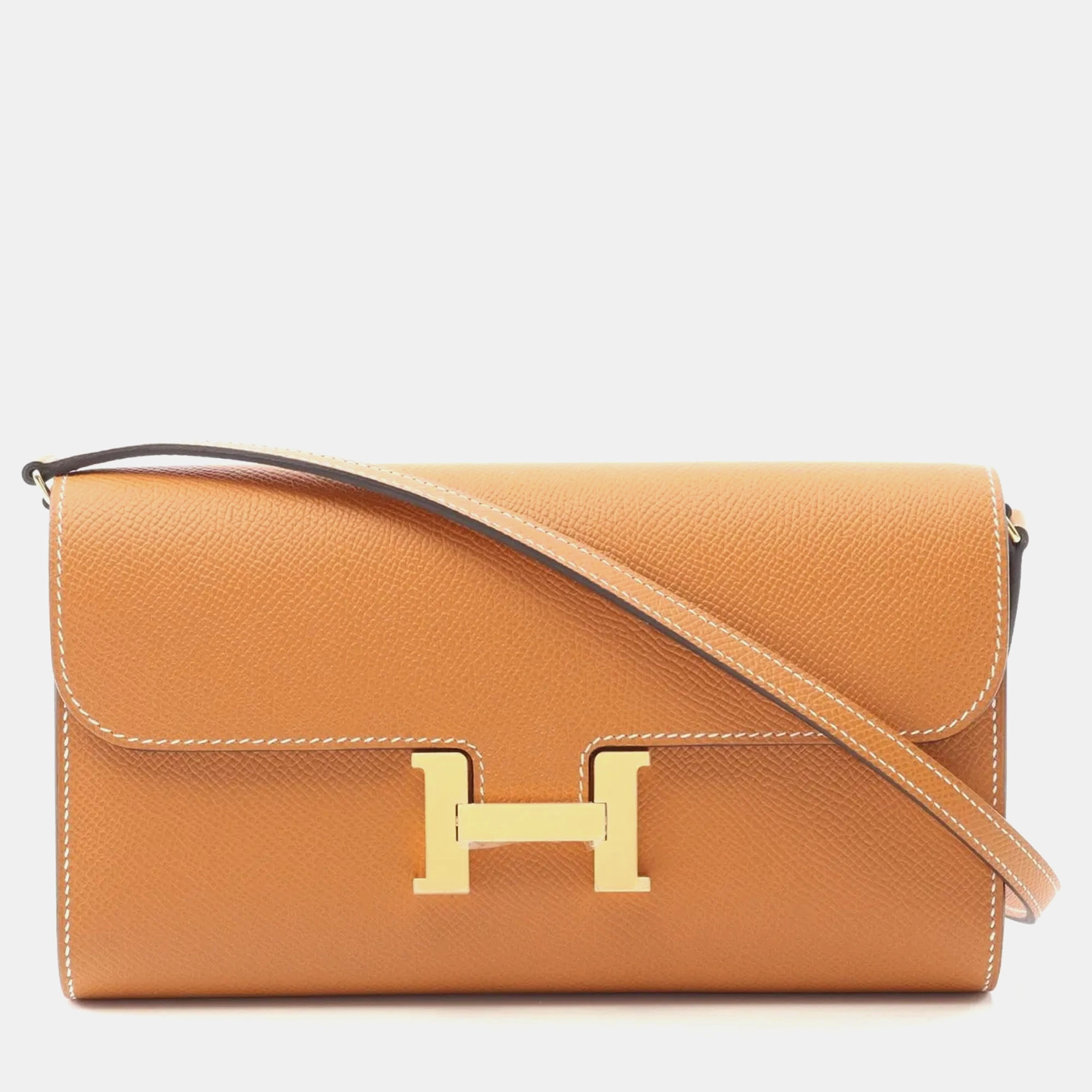 

Hermes Constance Long To Go Brown Toffee Epsom Leather Shoulder Bag