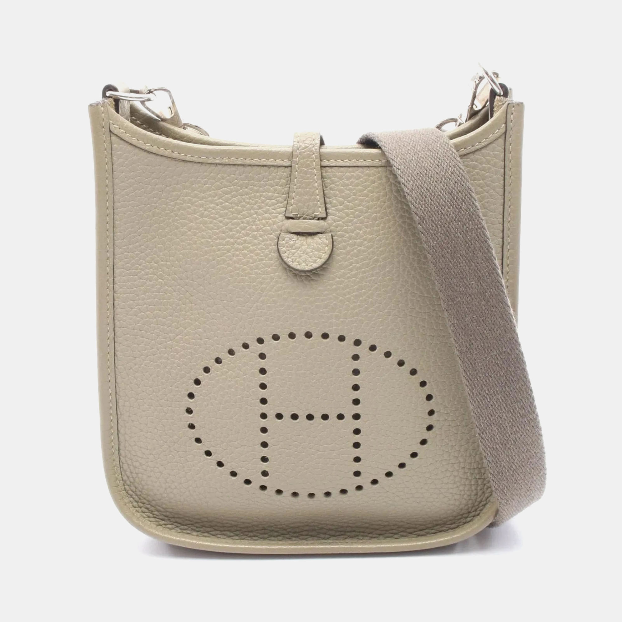 

Hermes Evelyne TPM Sauge Taurillon Clemence Leather Shoulder Bag, Green