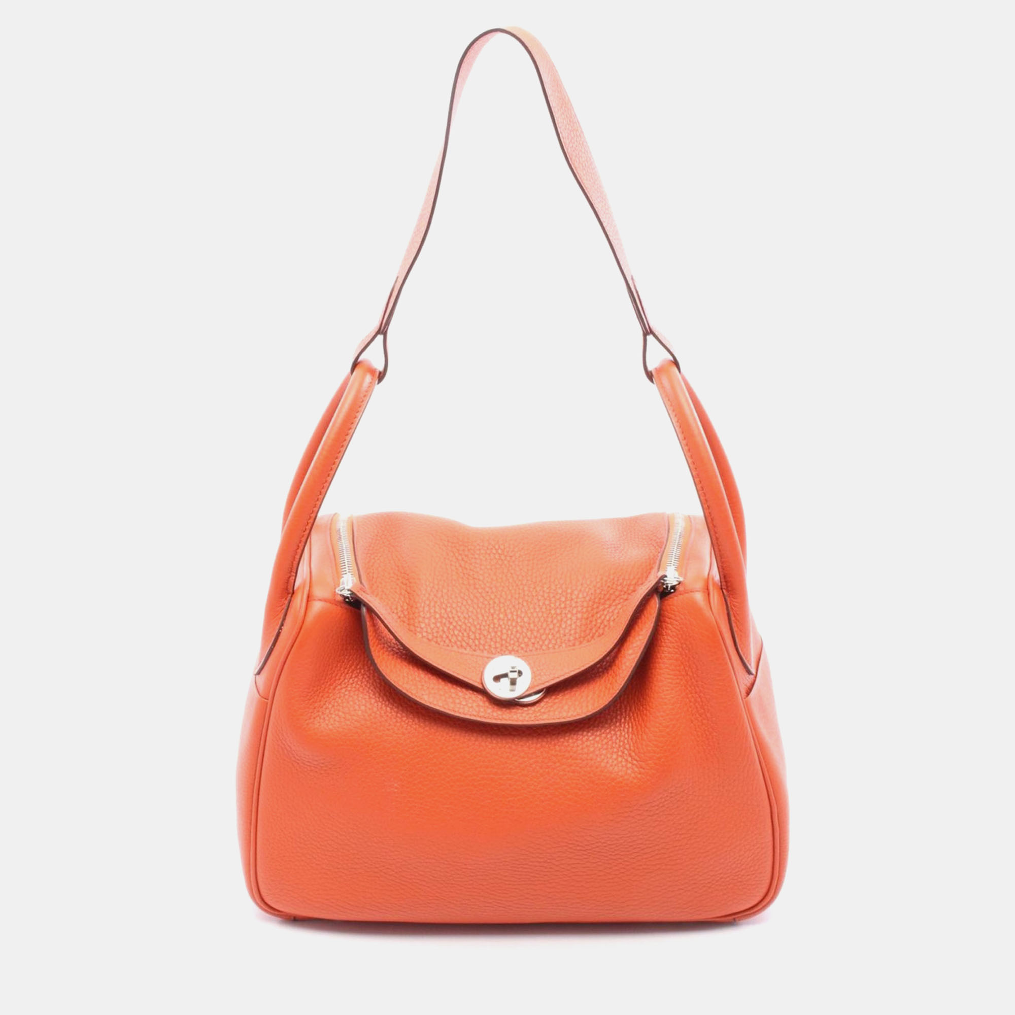 

Hermes Lindy 30 Orange Taurillon Clemence Leather Shoulder Bag