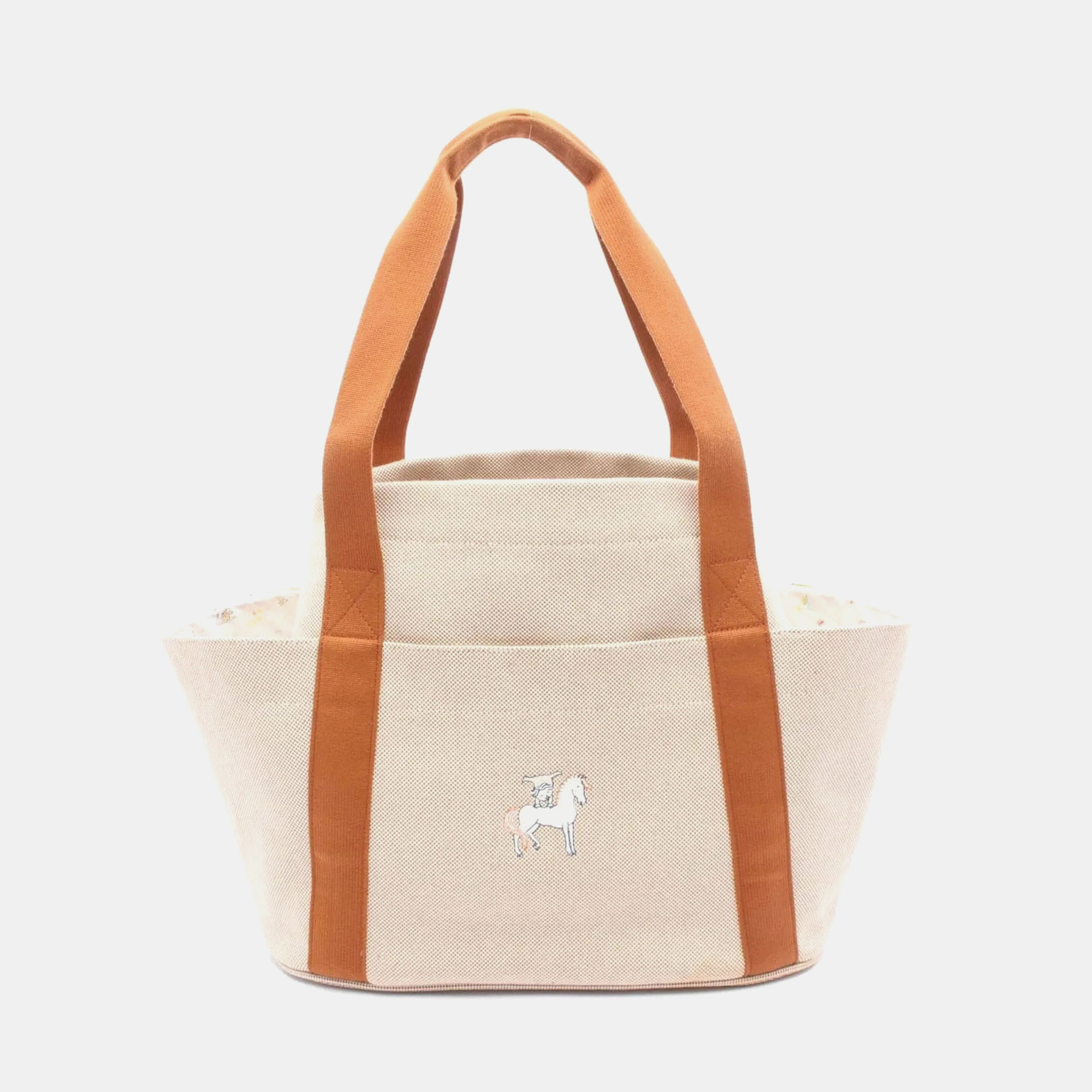 

Hermes Cabriole Beige/Brown Toile H Canvas Tote Bag