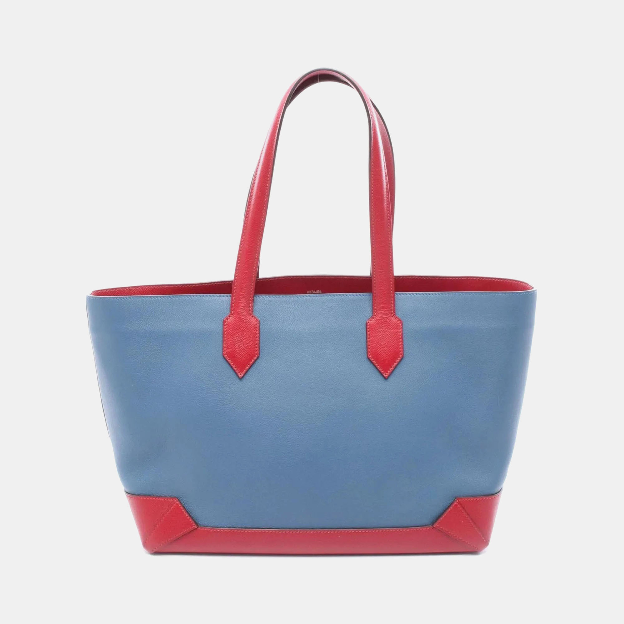

Hermes Maxibox 36 Blue/Red Evercolor and Epsom Leather Tote Bag