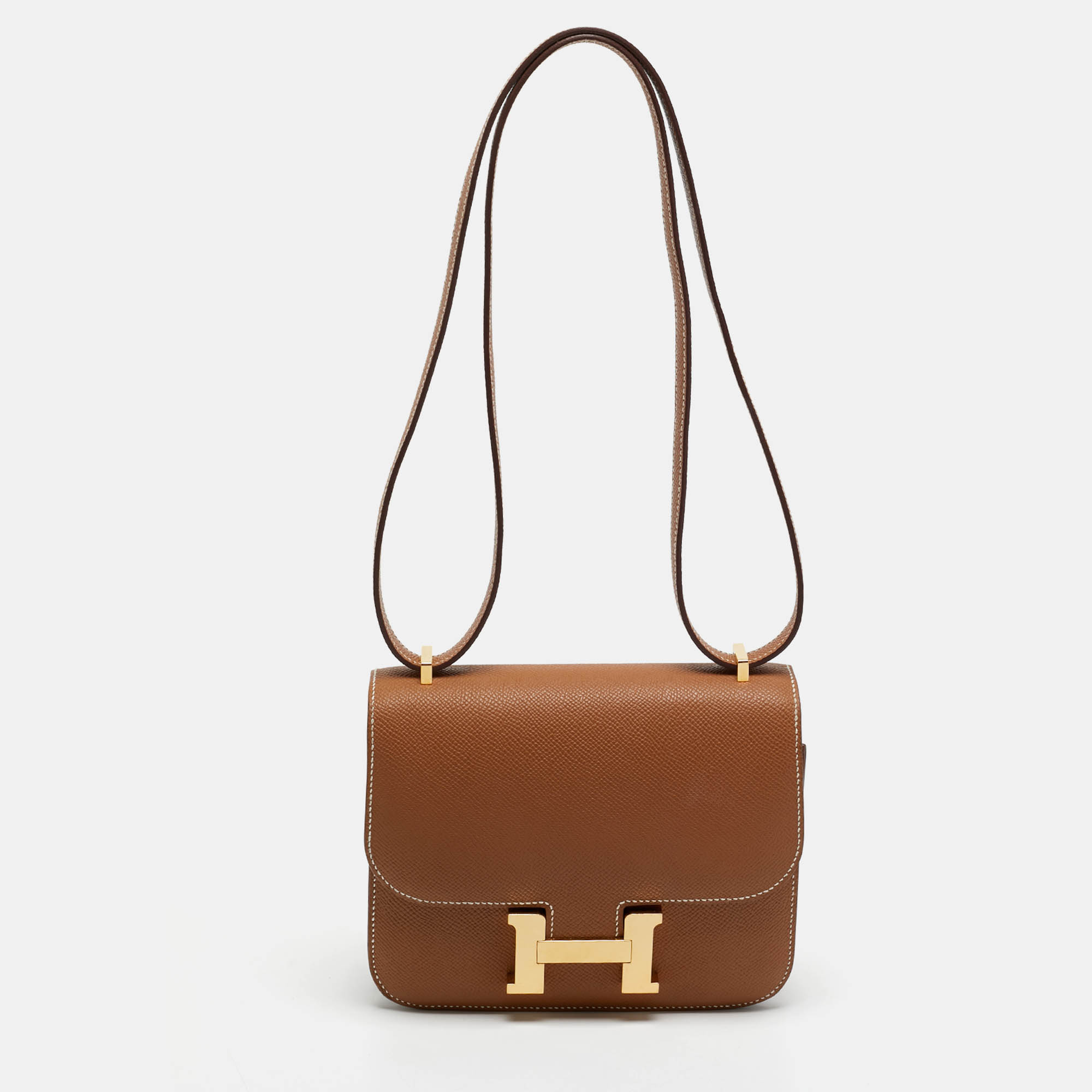 

Hermès Gold Epsom Leather Gold Finish Constance 18 Bag, Brown