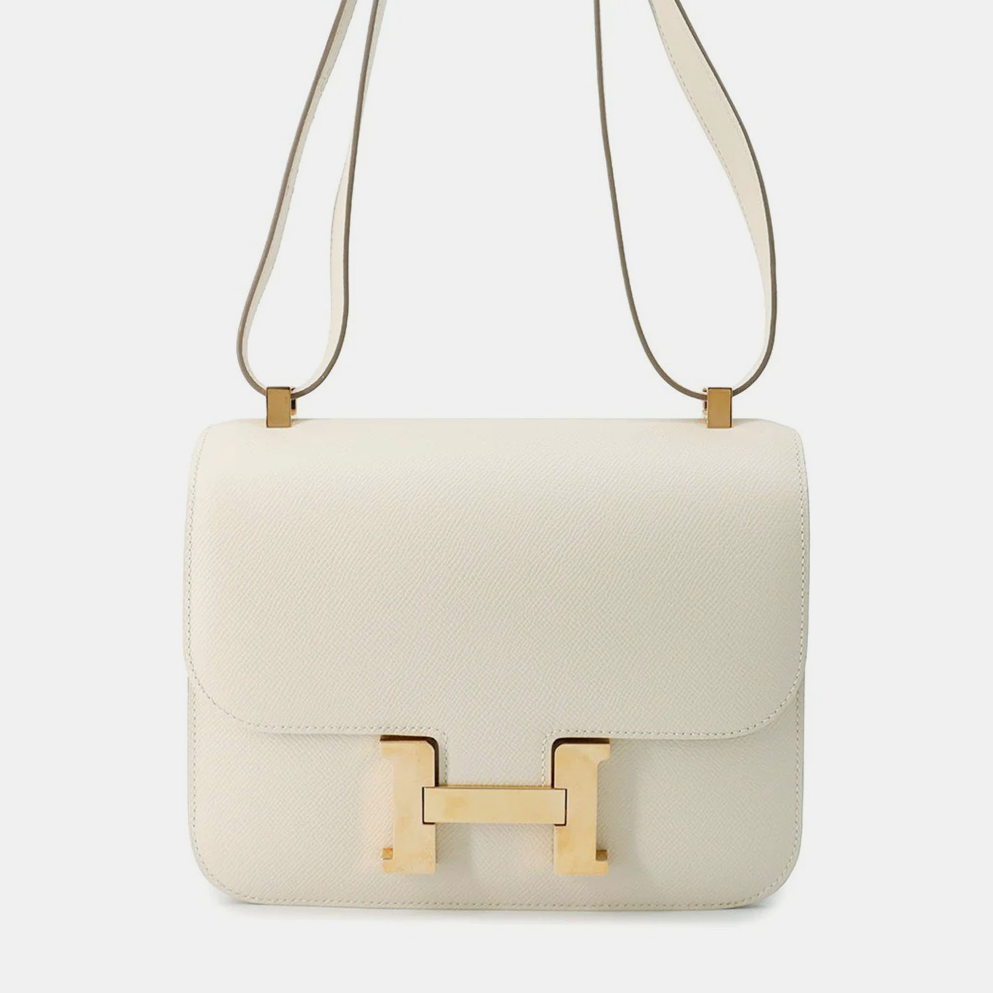 

Hermes Constance III Craie Epsom Leather Shoulder Bag, White