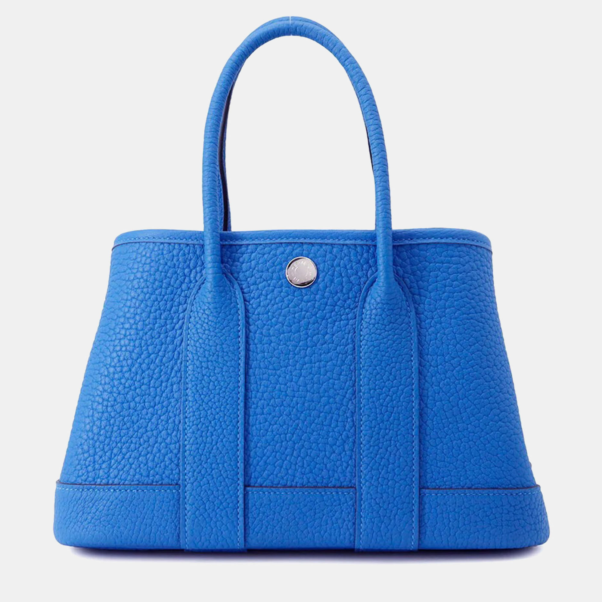 

Hermes Garden Party 23 Blue Hydra Negonda Leather Tote Bag