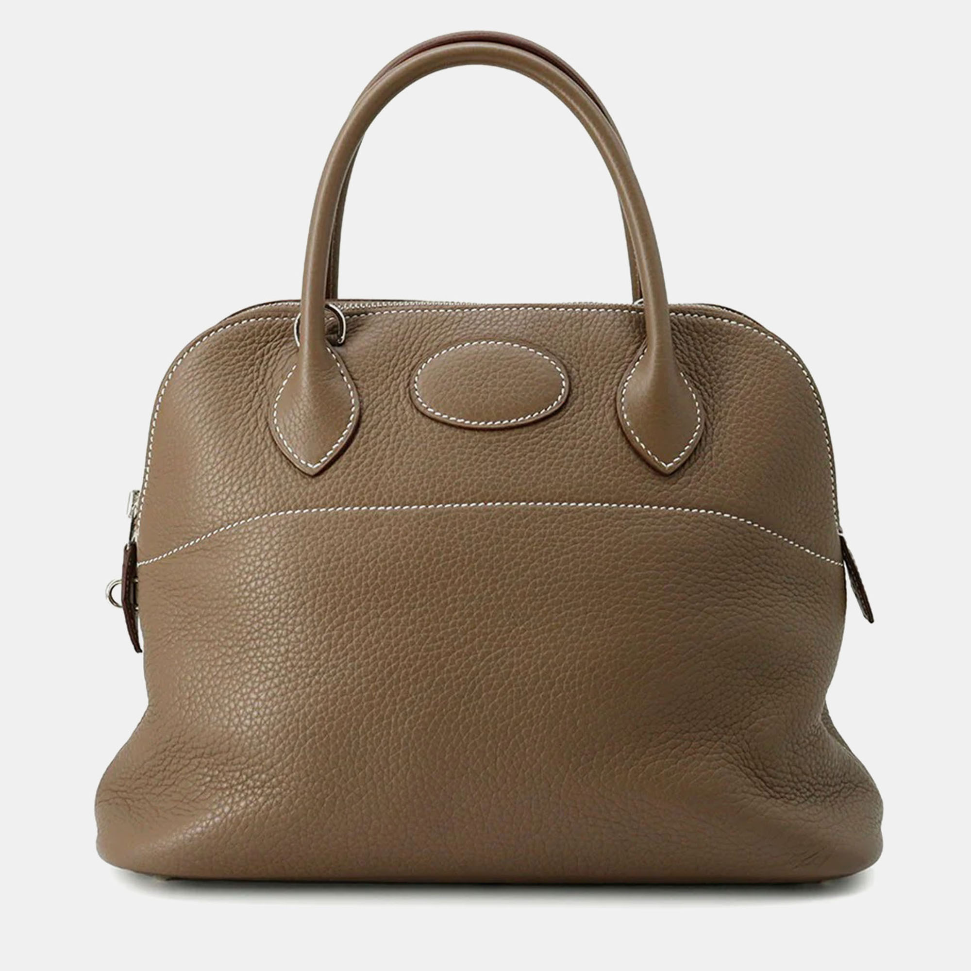 

Hermes Bolide 31 Etoupe Taurillon Clemence Leather Top Handle Bag, Brown