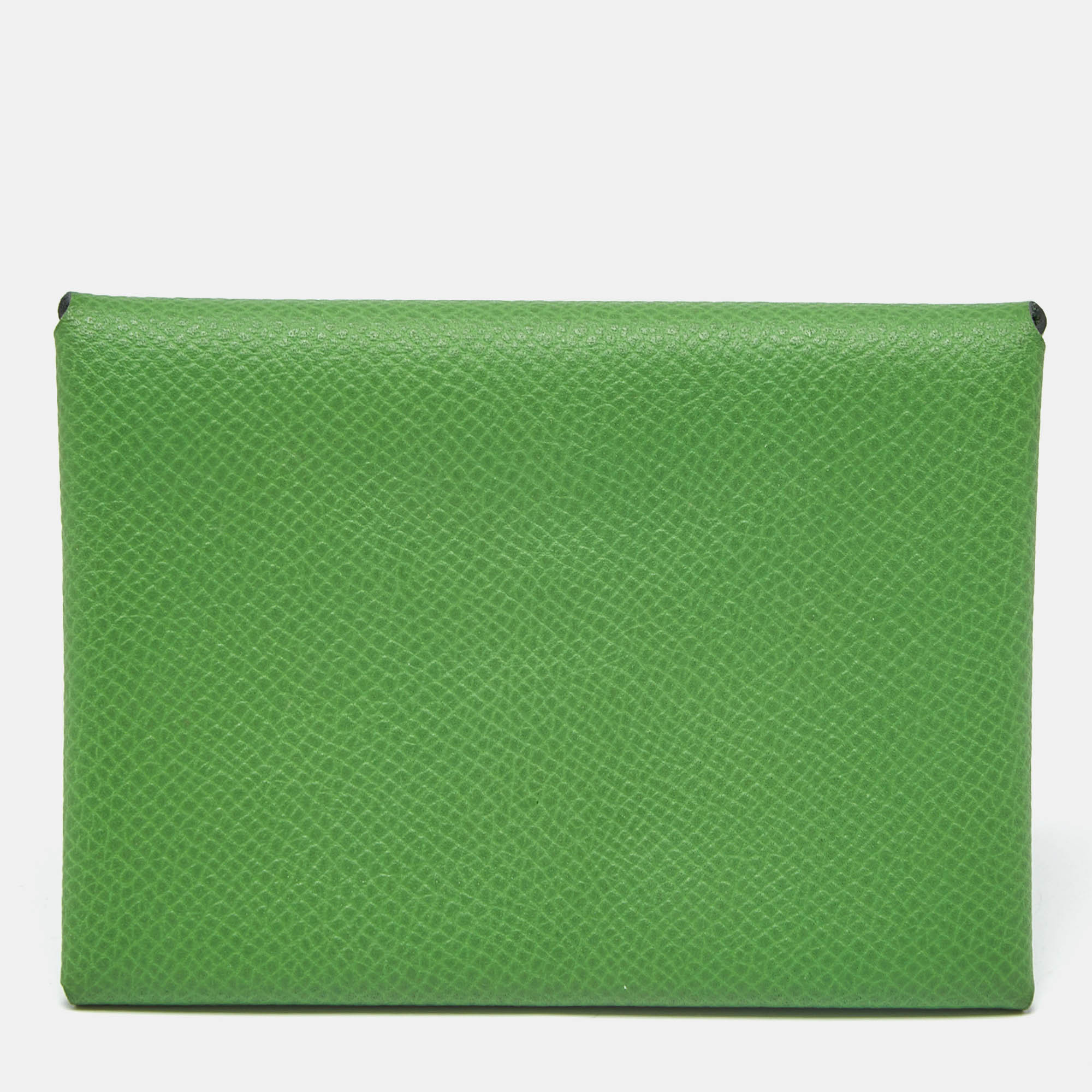 

Hermes Vert Yucca Epsom Leather Calvi Duo Card Holder, Green