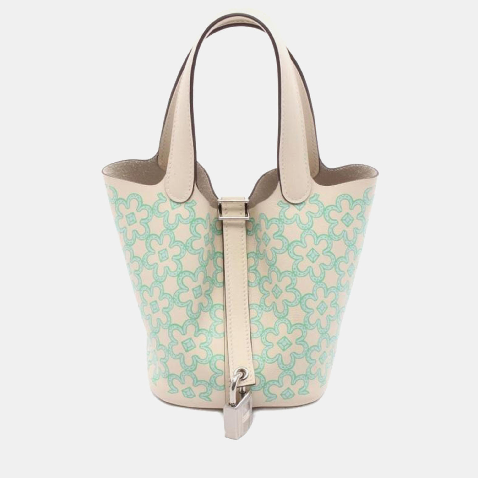 

Hermes Picotin Lucky Daisy Rock Micro Nata Leather Bucket Bag, Multicolor