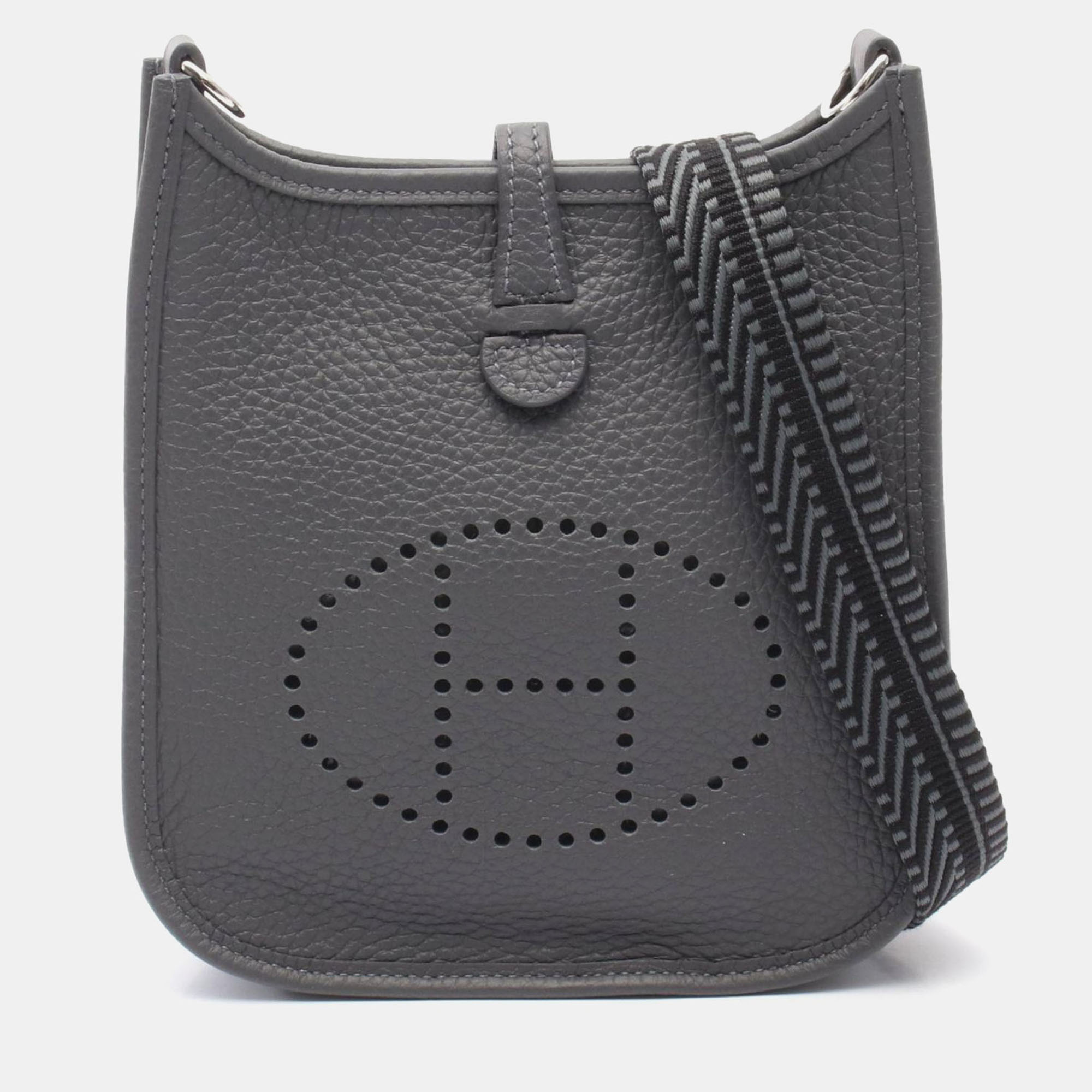 

Hermes Evelyne TPM Gray Ardoise Taurillon Clemence Shoulder Bag, Grey