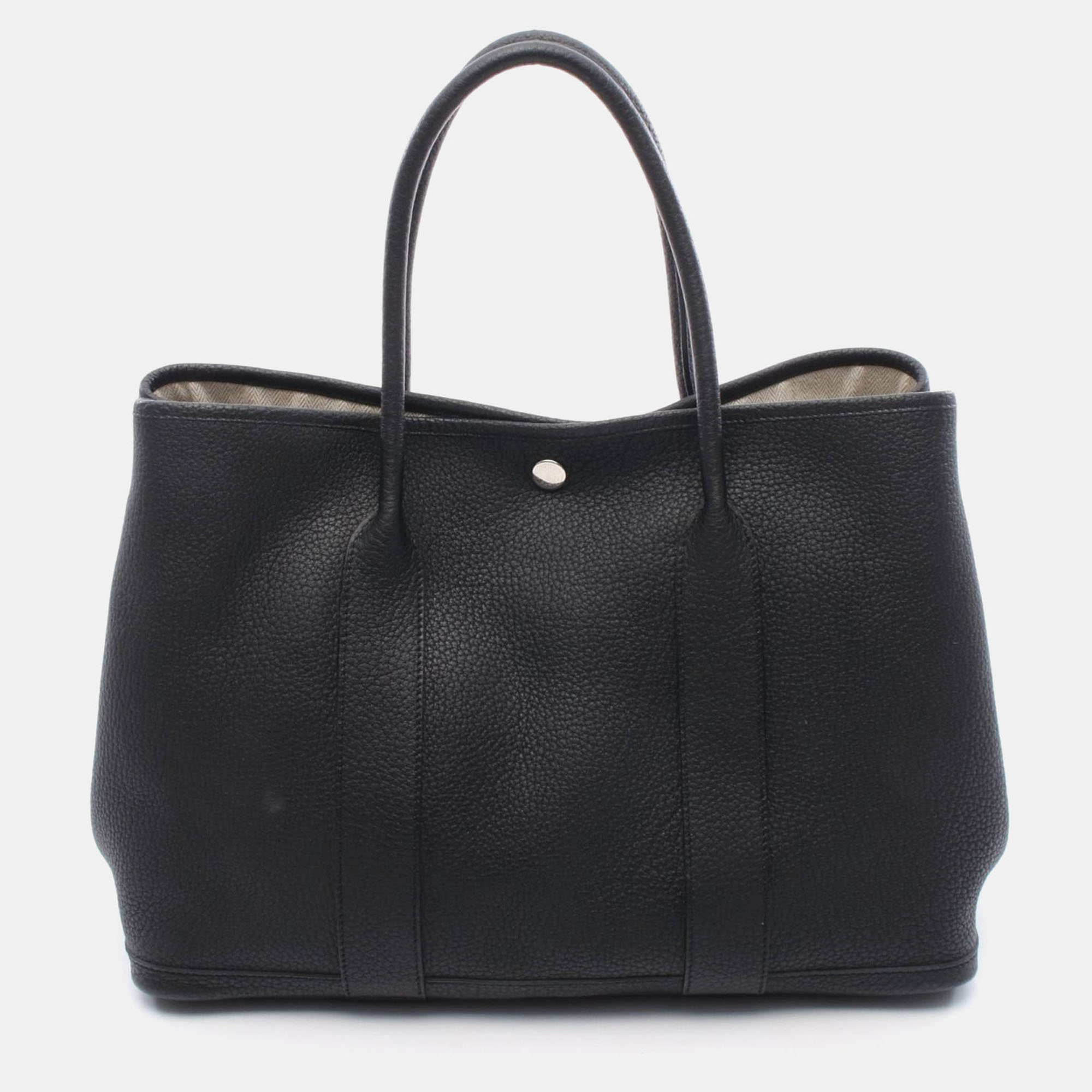 

Hermes Garden Party PM Black Negonda Leather Bag