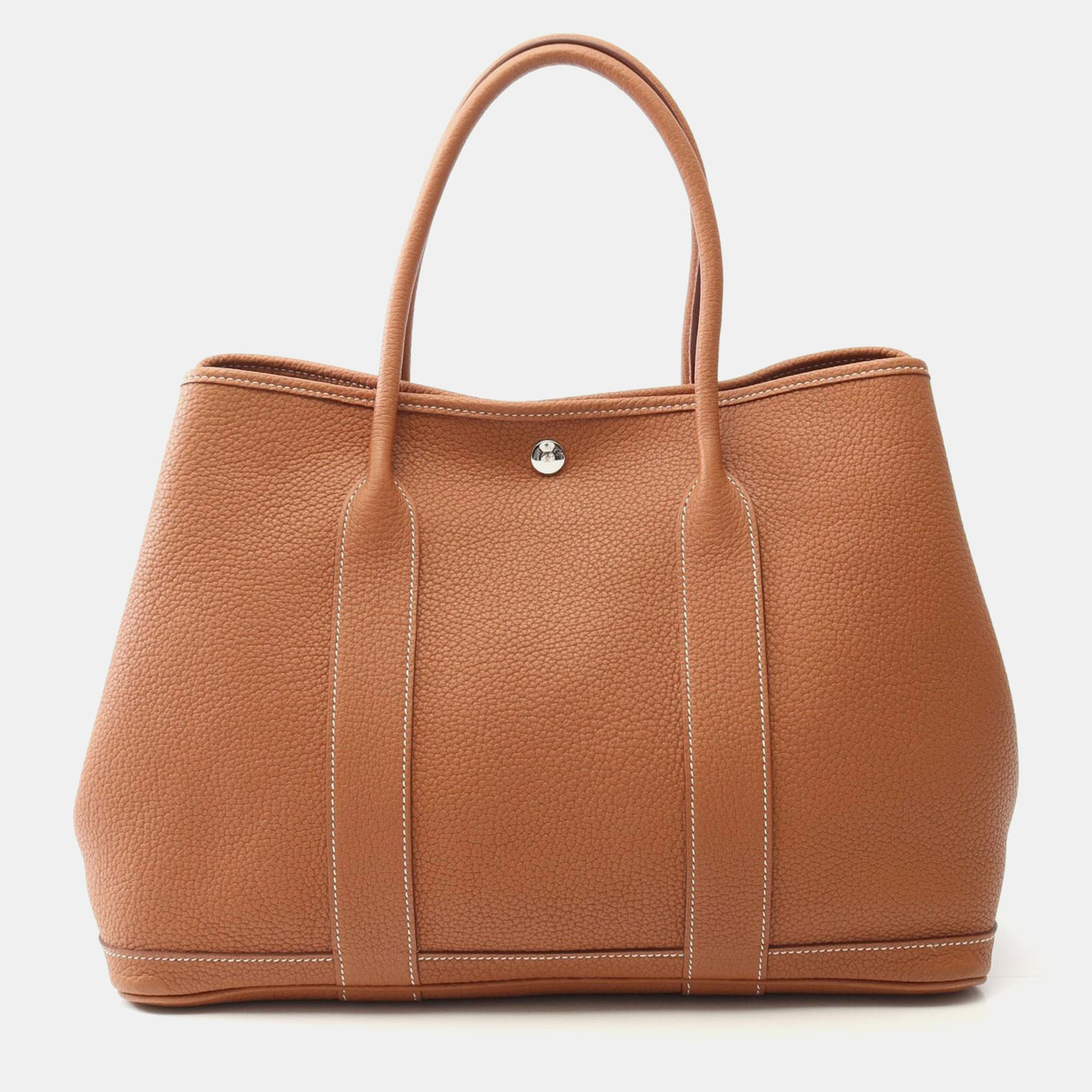 

Hermes Garden Party PM Brown Gold Negonda Leather Bag