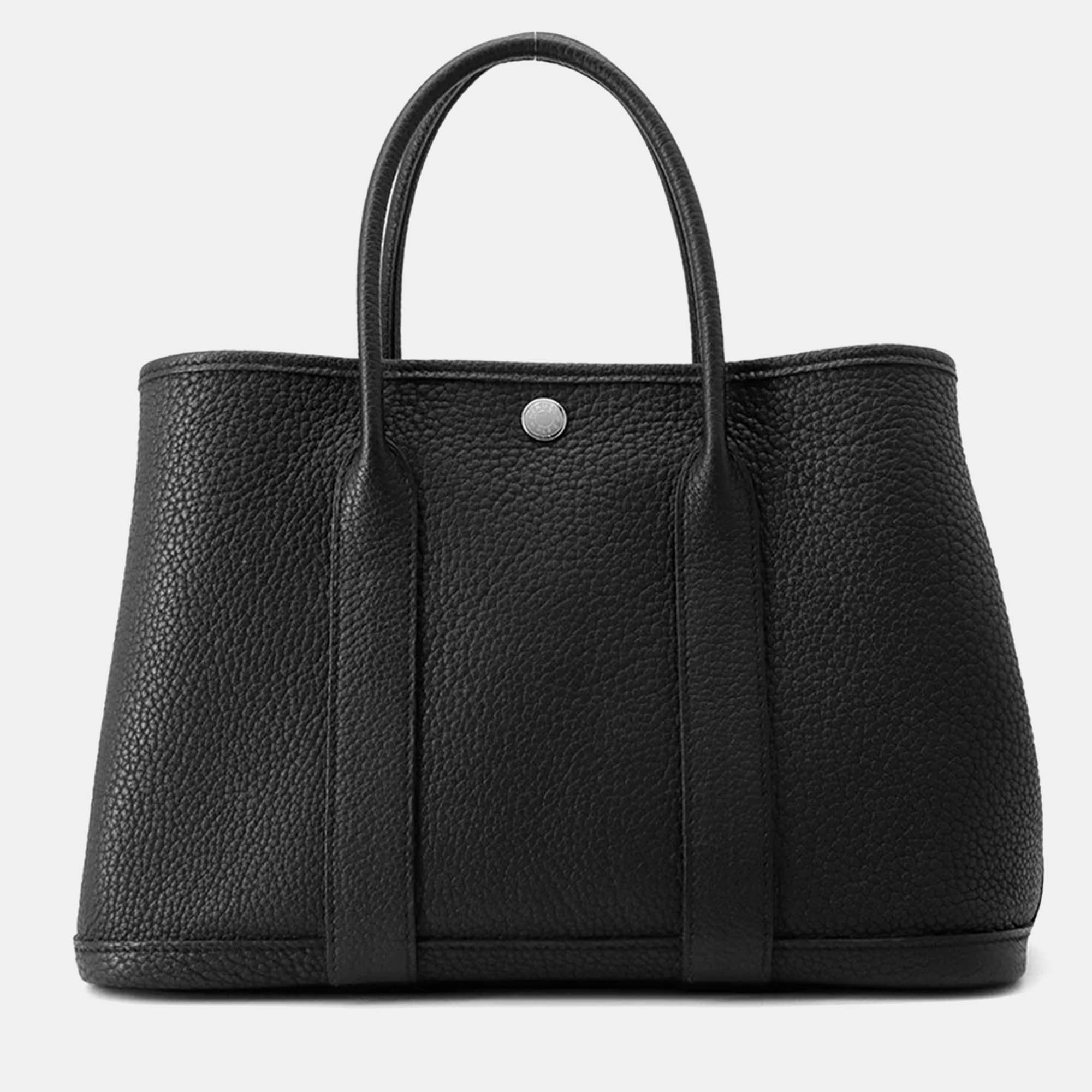 

Hermes Garden Party TPM Black Negonda Leather Tote Bag