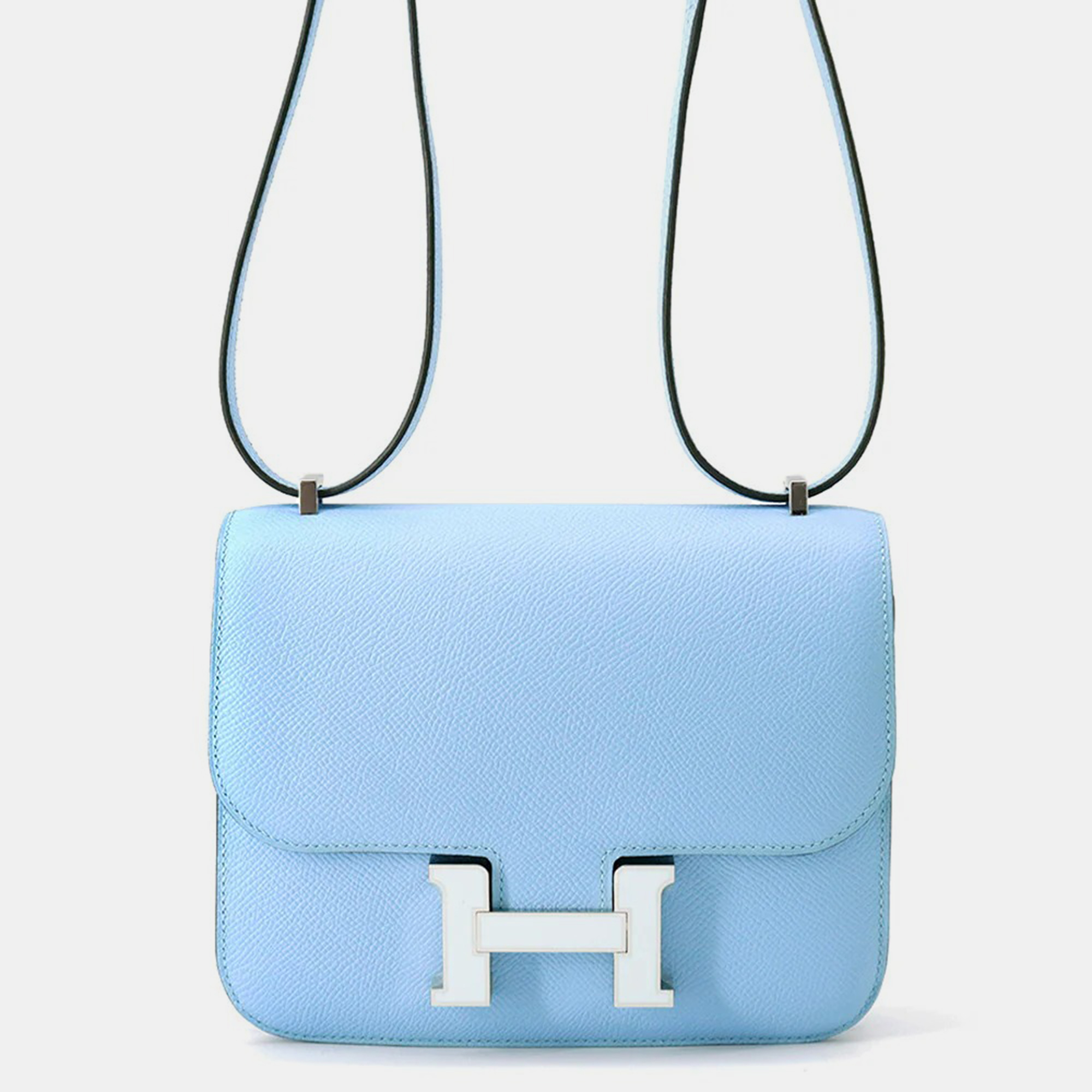 

Hermes Constance3 Miroir Size Mini Celeste Epsom Bag, Blue