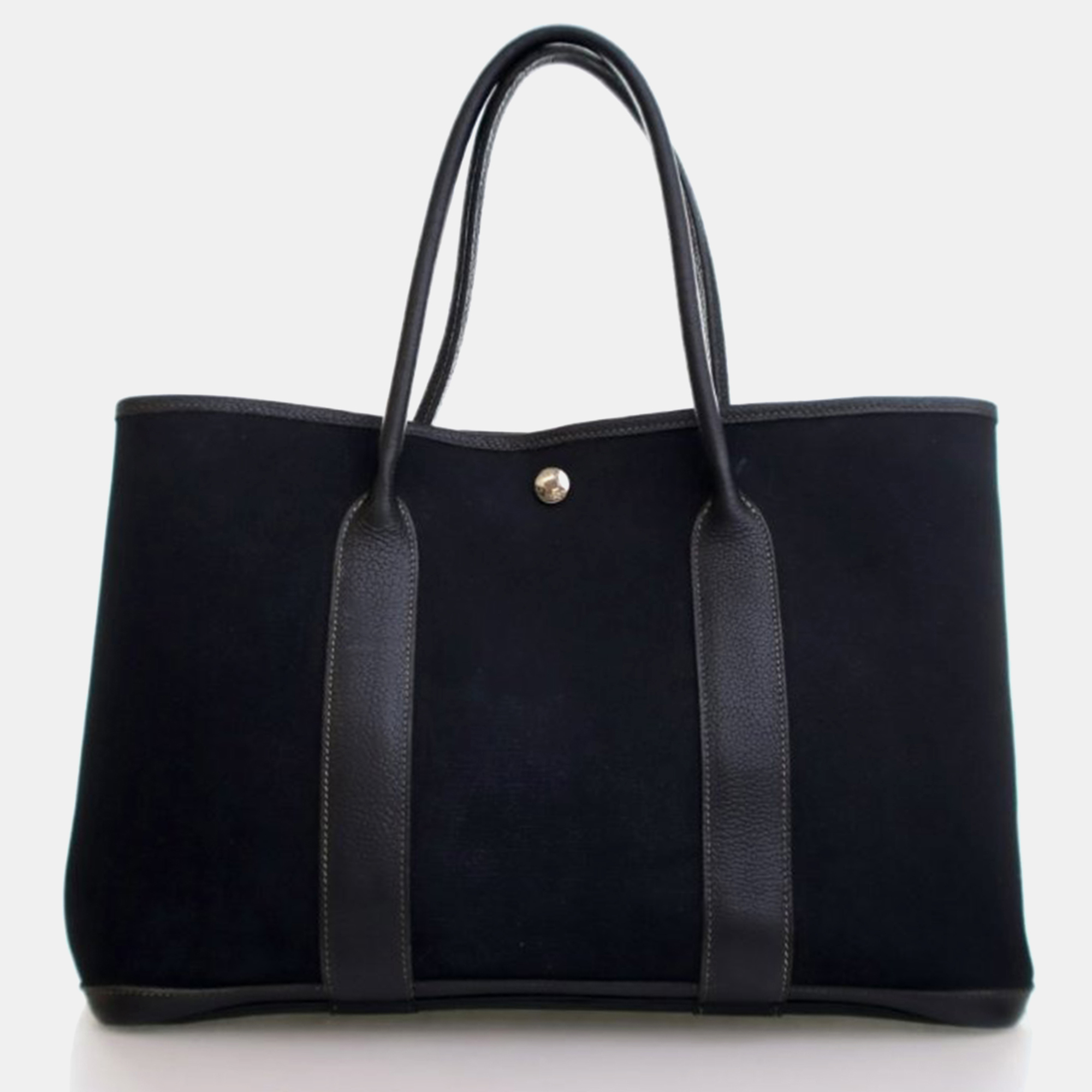 

Hermes Garden Party 36 Black Toile Canvas Tote Bag