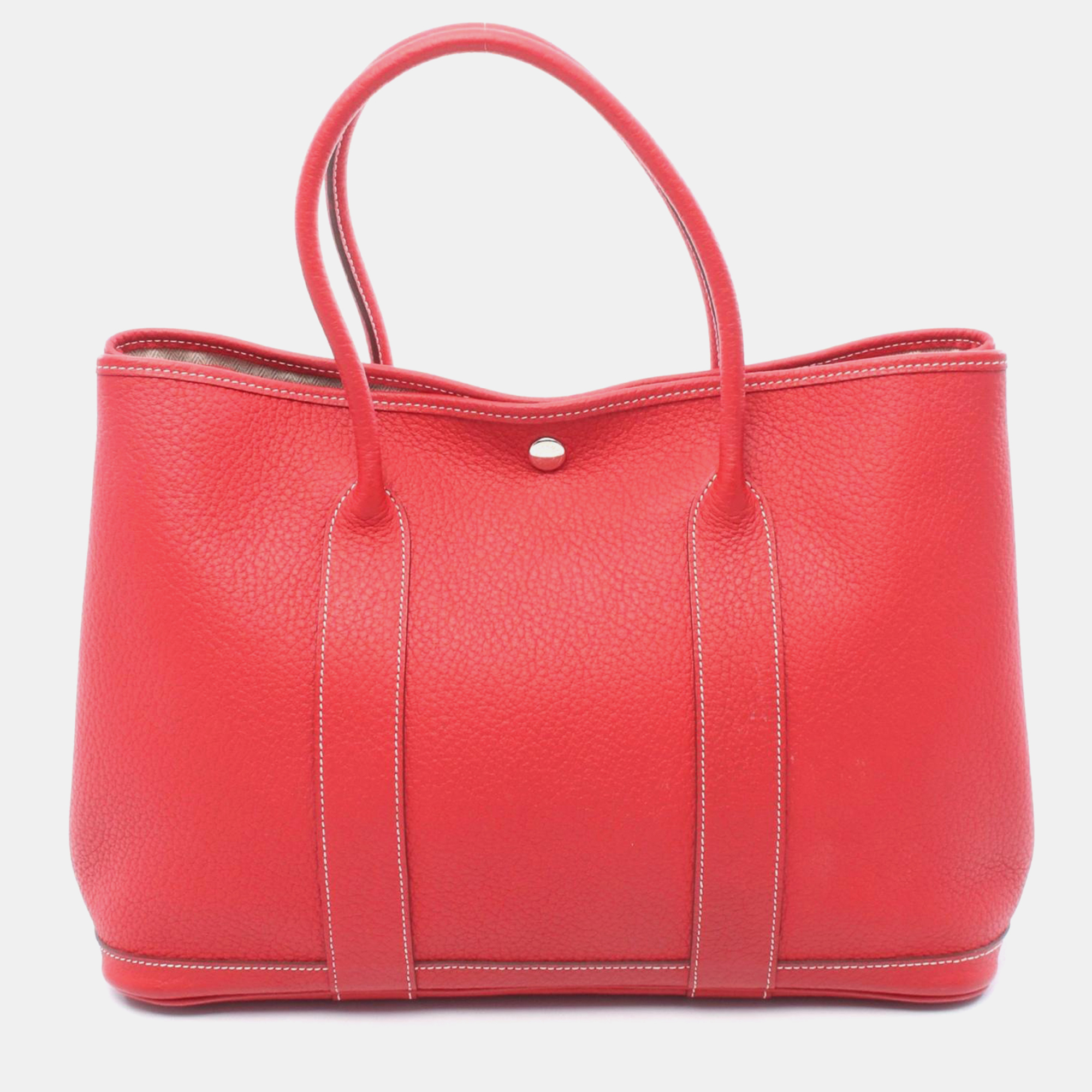 

Hermes Garden Party PM Rouge Country Leather Tote Bag, Red