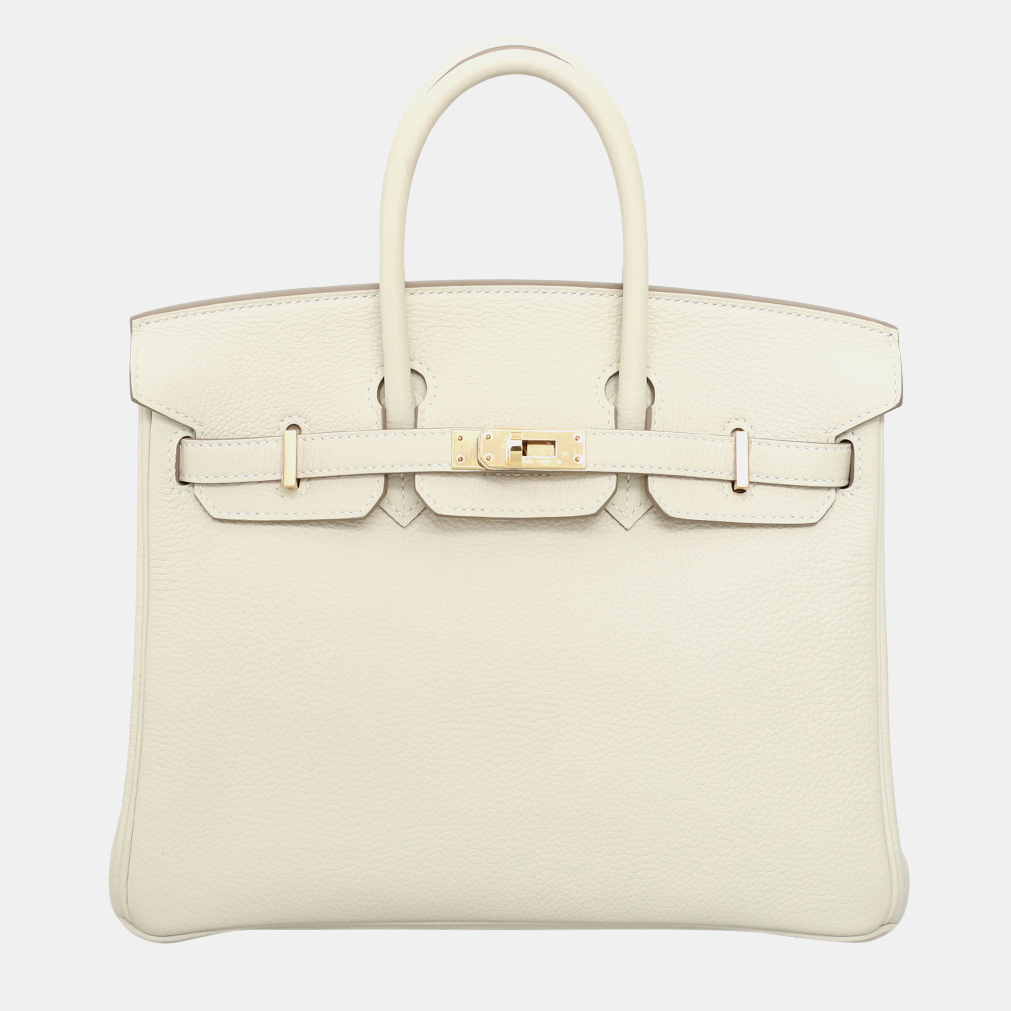 

Hermes Birkin 25 Craie Togo Calf Skin Leather Bag RGHW, White