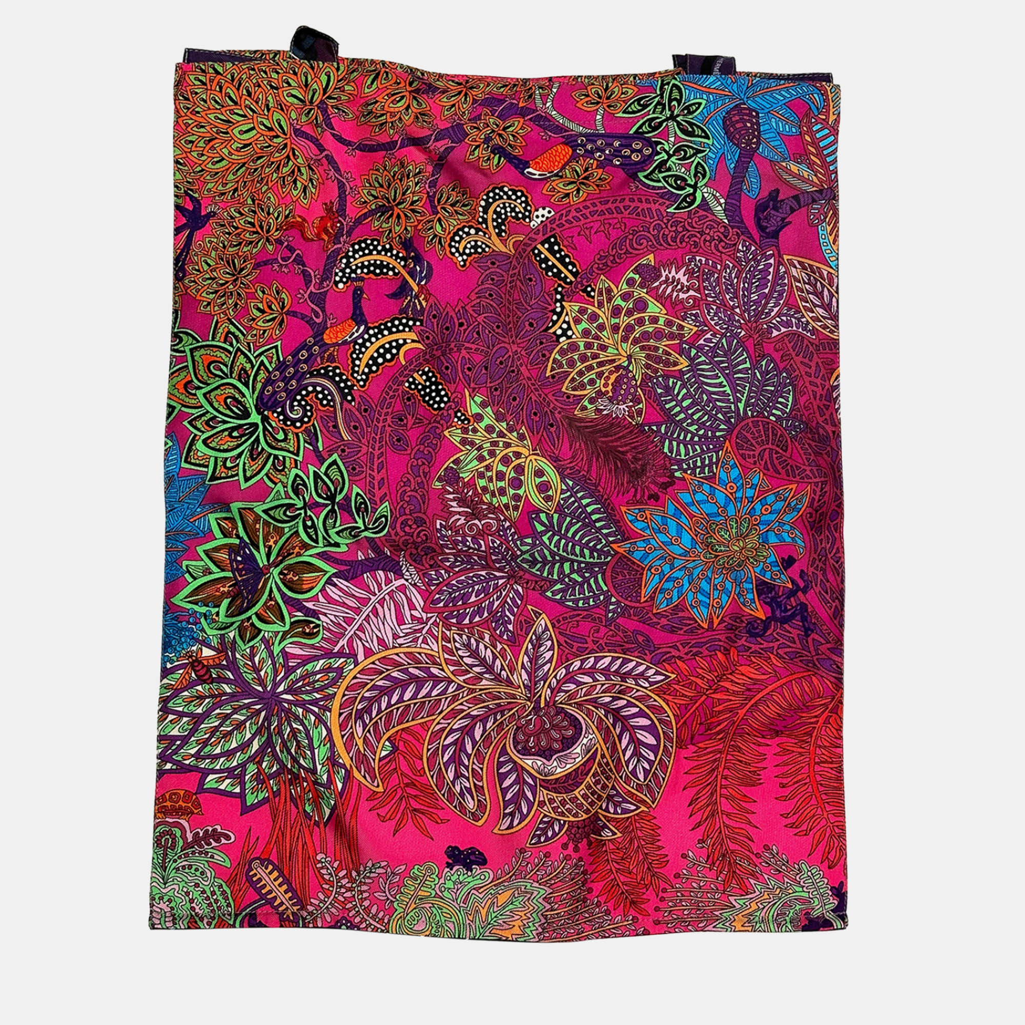 

Hermes Silk Petit H Shopping Tote Bag, Multicolor