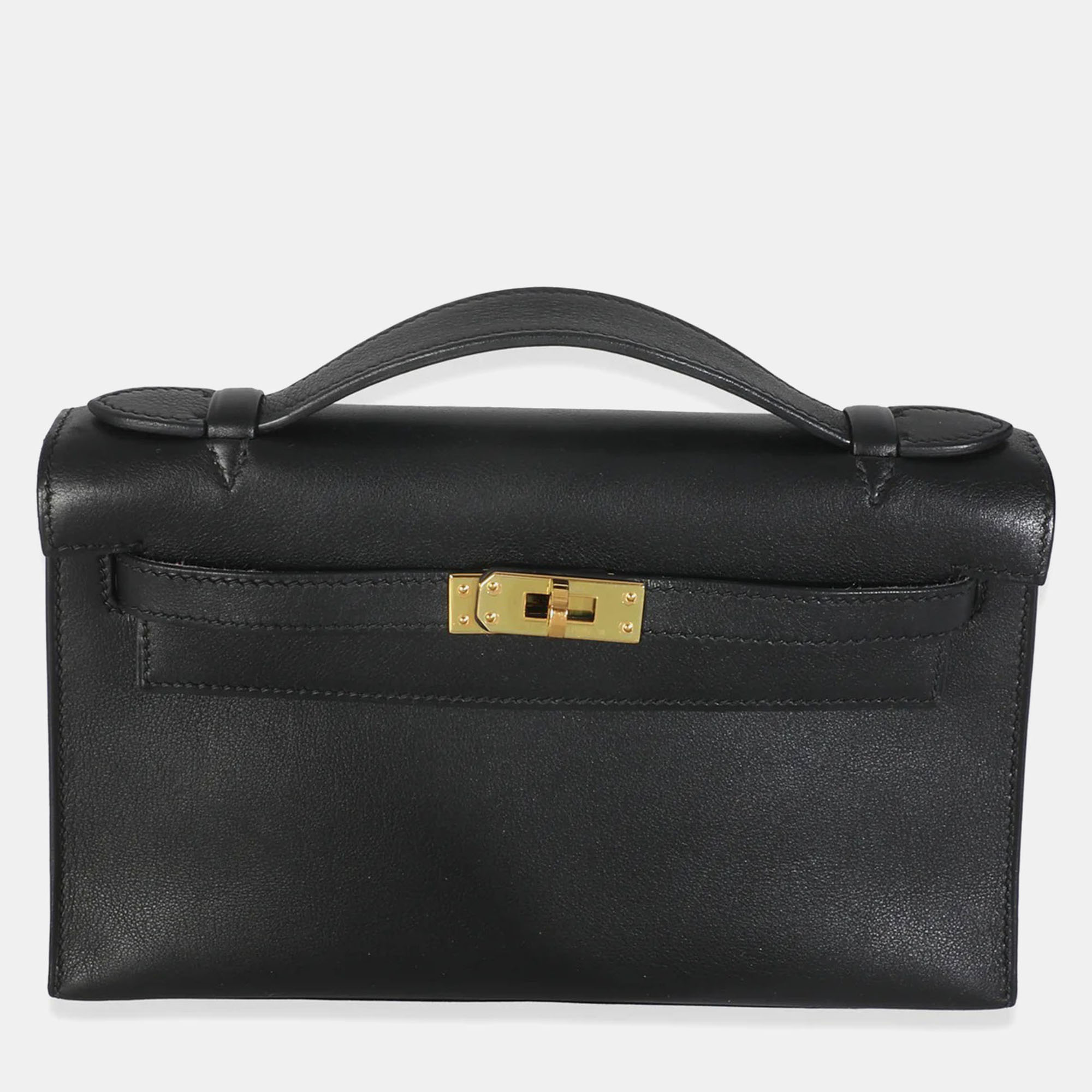 

Hermes Black Swift Kelly Pochette GHW